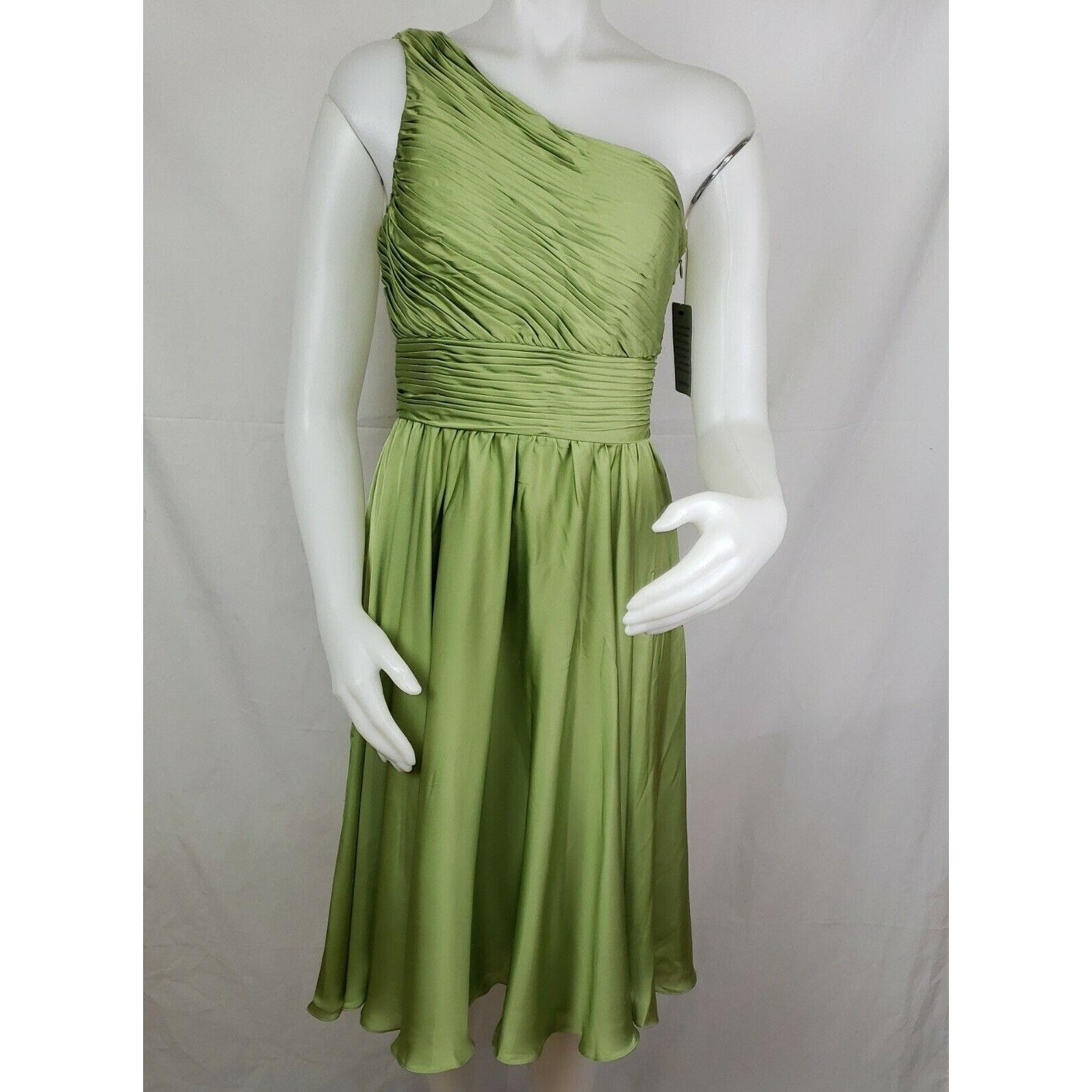 Monique Lhuillier Dress Womens Sz 6 Ruched One Shoulder Swin