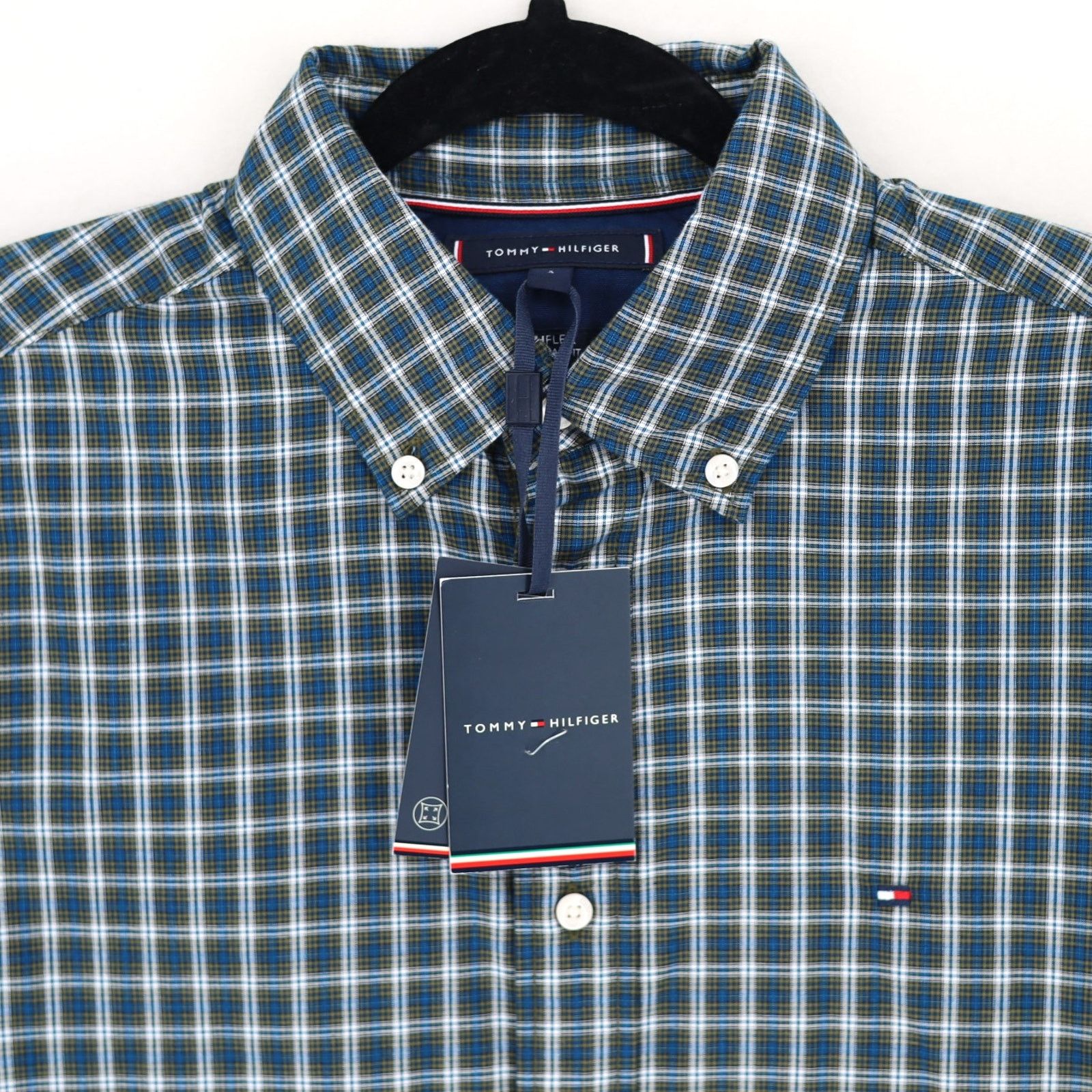Tommy Hilfiger Tommy Hilfiger Men's Green Regular-Fit Button Shirt Size S Size US S / EU 44-46 / 1 - 3 Thumbnail