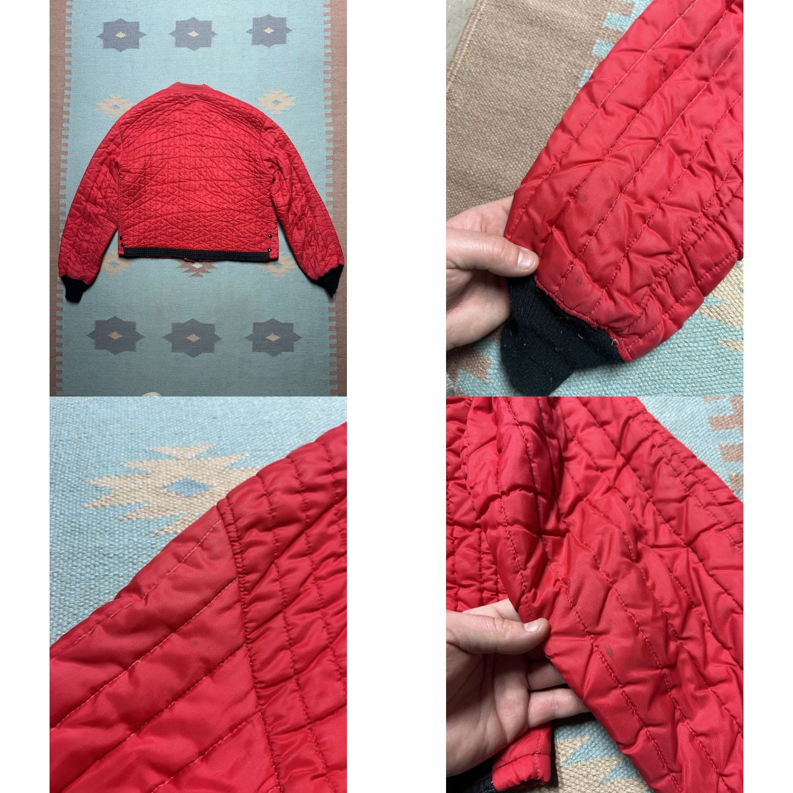 Vintage VINTAGE 60s quilted bomber jacket waffle knit thermal lined zip red men’s large Flight Jacket Mens Regular L Red Quilted Bomber / 60s Vintage Flight Size US L / EU 52-54 / 3 - 8 Thumbnail