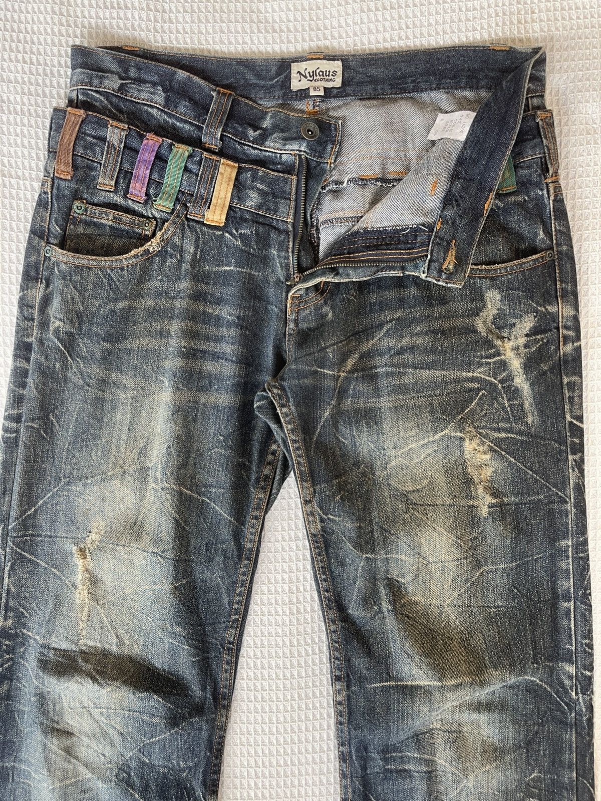 Tornado Mart Very Rare🔥Japanese NYLAUS Double Waist Jeans Size US 34 / EU 50 - 6 Thumbnail