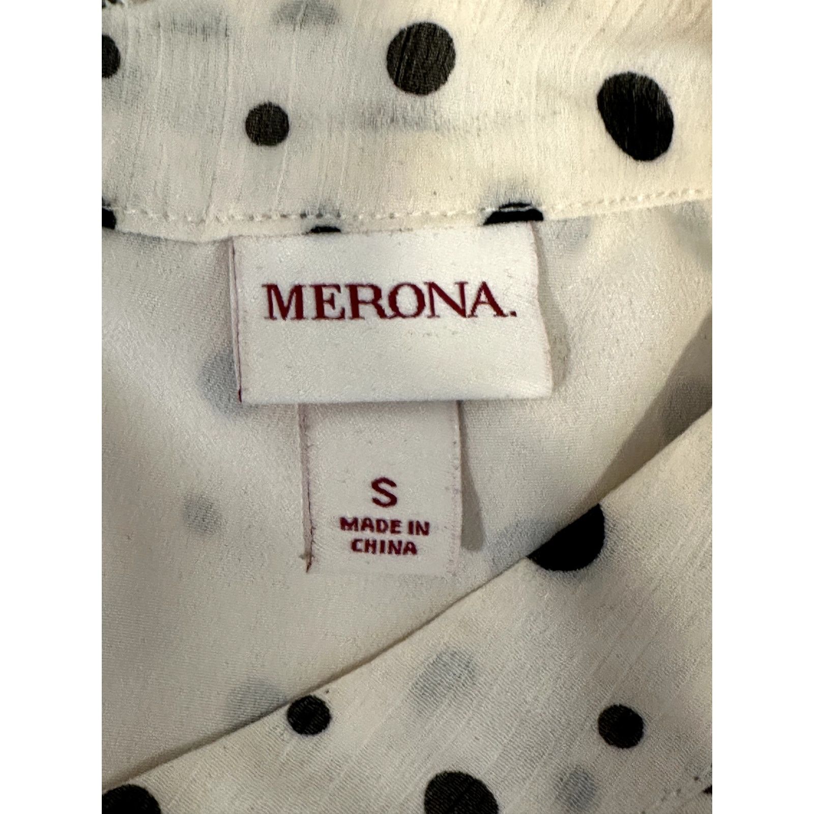 Other Menora Cream Black Polka Dot Sleeveless Belted Blouse S Size S / US 4 / IT 40 - 7 Thumbnail