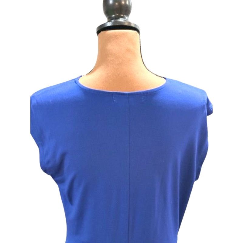 Michael Kors Michael Kors Amalfi Blue Cap Sleeve Faux Wrap Midi Dress Size M / US 6-8 / IT 42-44 - 5 Thumbnail