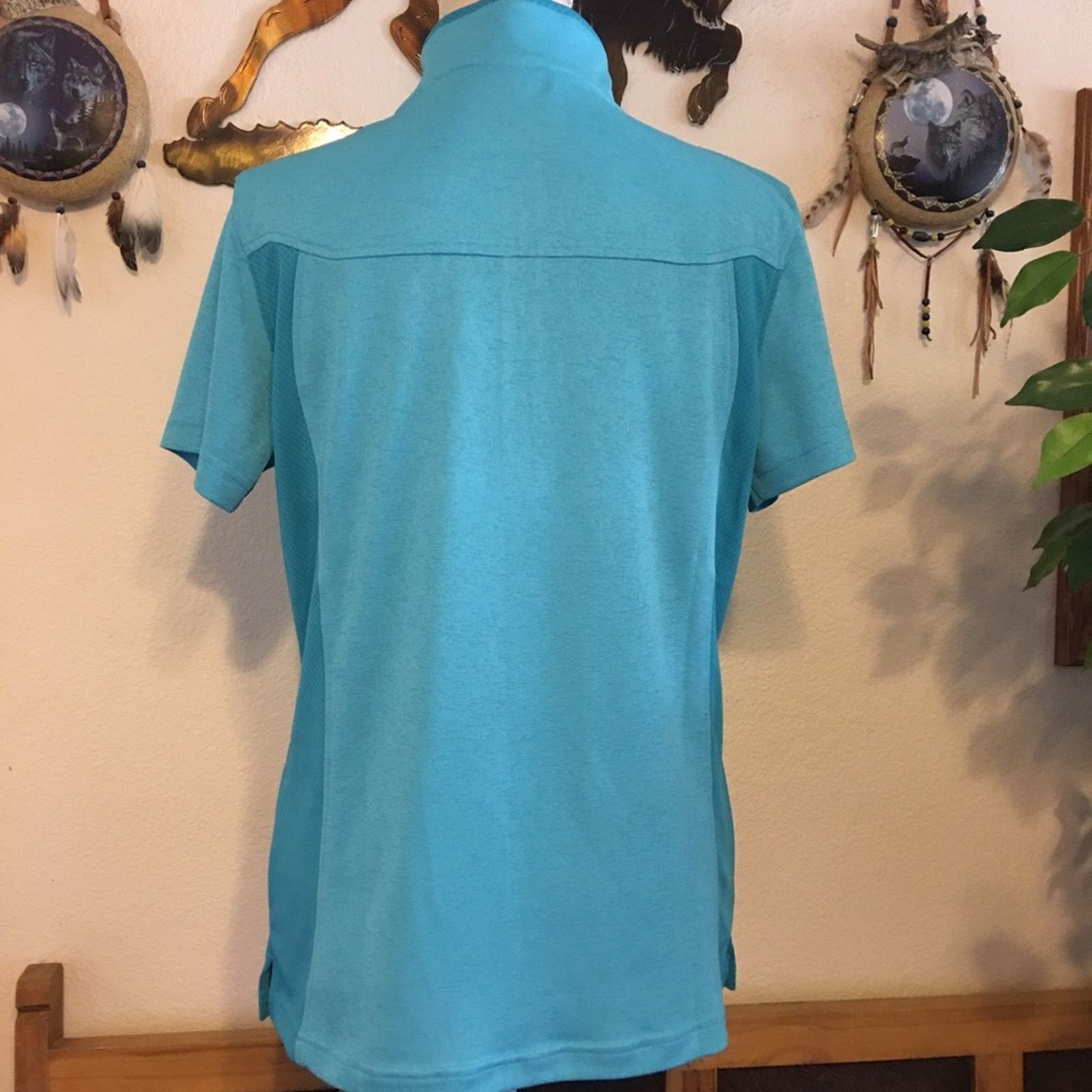 Designer Ladies Topland blue athletic short sleeve top NWT Size XXL / US 16-18 / IT 52-54 - 4 Thumbnail