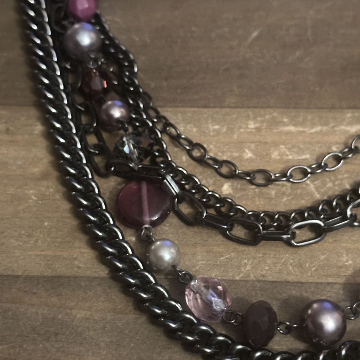Other Black multi strand layered chain and bead necklace Size ONE SIZE - 4 Thumbnail