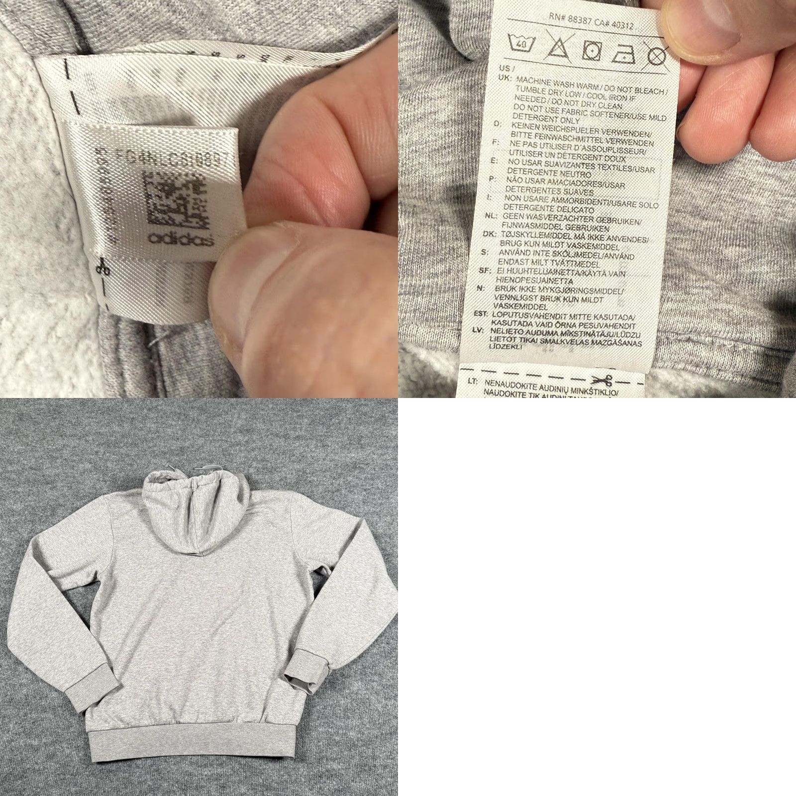Adidas Adidas Hoodie Mens S Gray Pullover Sweatshirt OV9001 FL6310 Athletic Logo Size US S / EU 44-46 / 1 - 9 Thumbnail