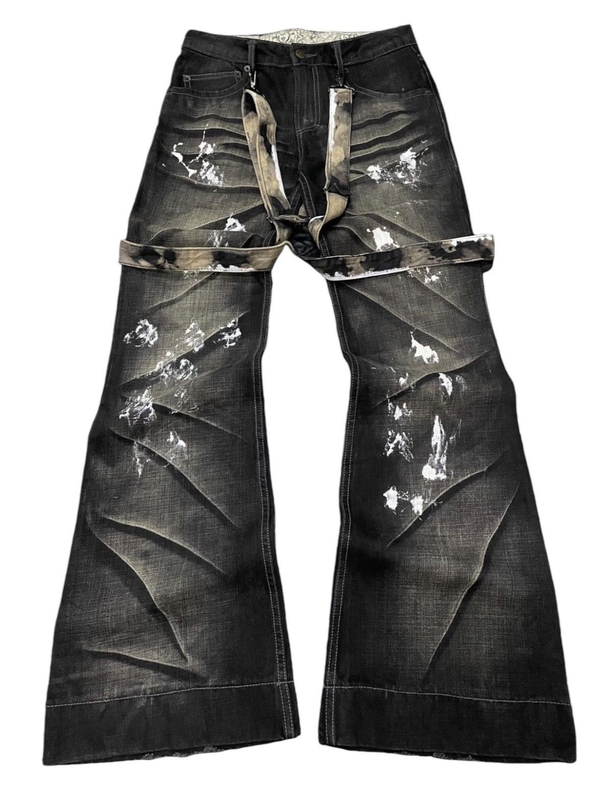 Tornado Mart Luxuria Japan Flared Wide Leg Loose Laser Wash Man Jeans Size US 30 / EU 46 - 1 Thumbnail
