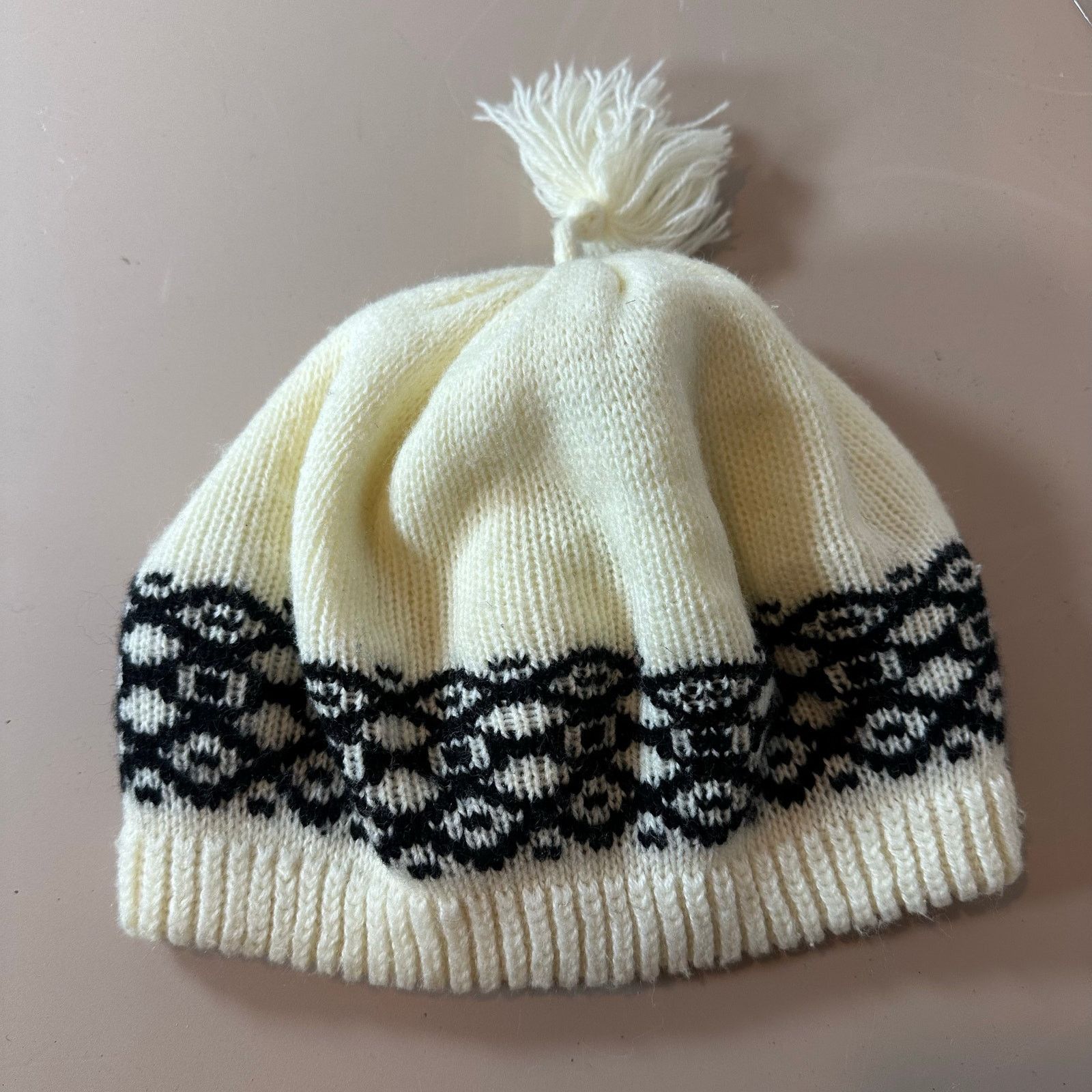 Other Vintage Hat Slouchy Fair Isle Beanie Beret Women 90s 80s Size ONE SIZE - 1 Thumbnail