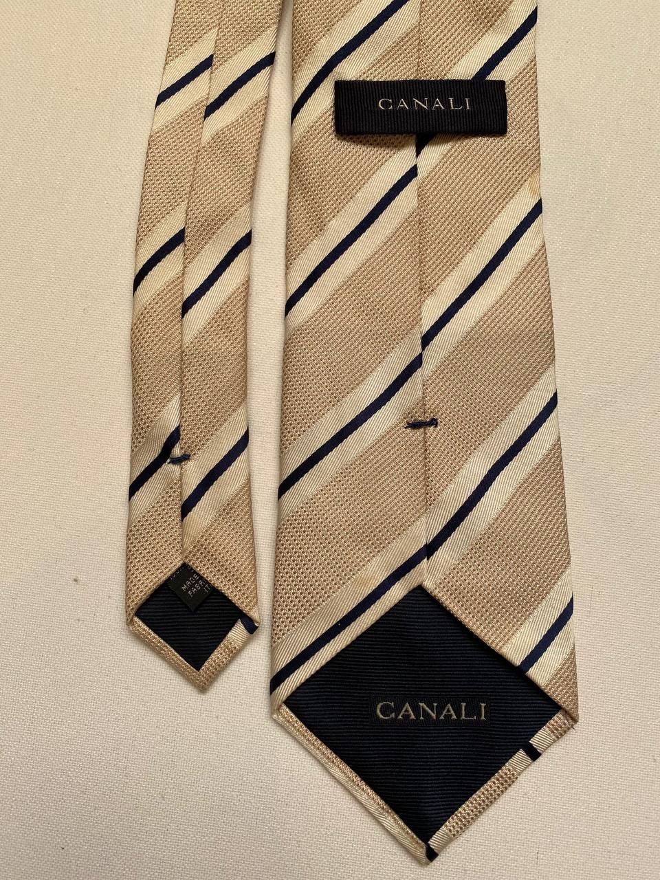 Canali Canali Tie 100% Silk Made In Italy Striped Ties Old Money Size ONE SIZE - 3 Thumbnail