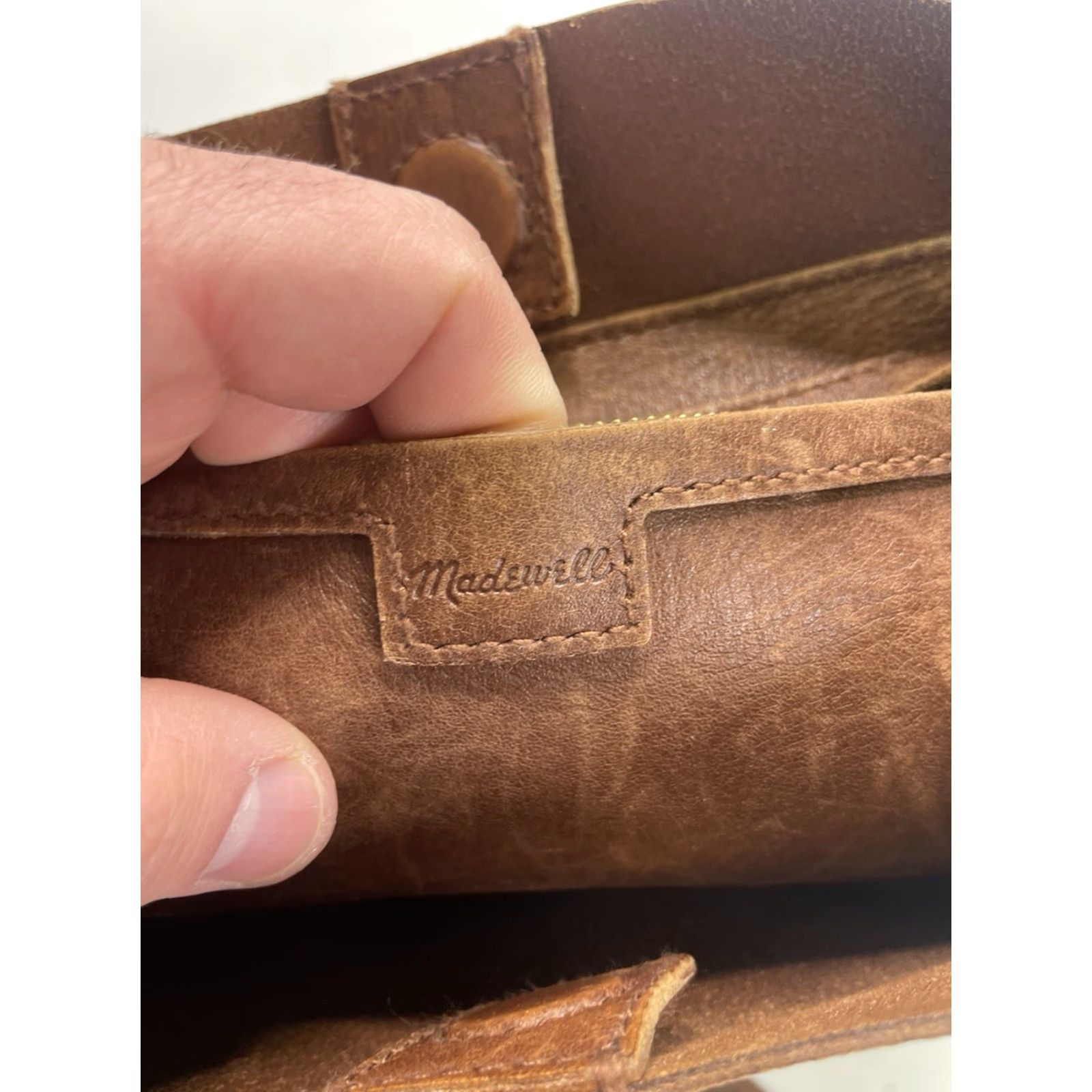 Madewell Madewell Transport Bag Tote NM952 Brown Leather Crossbody Strap J Crew Vintage No** Size ONE SIZE - 7 Thumbnail
