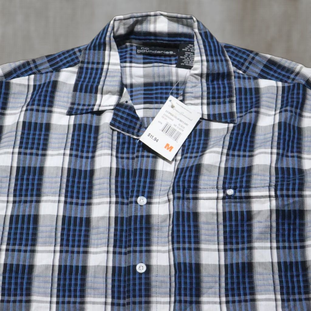 Vintage VINTAGE No Boundaries Shirt Men M Blue Plaid Short Sleeve Button-Up Size US M / EU 48-50 / 2 - 1 Thumbnail
