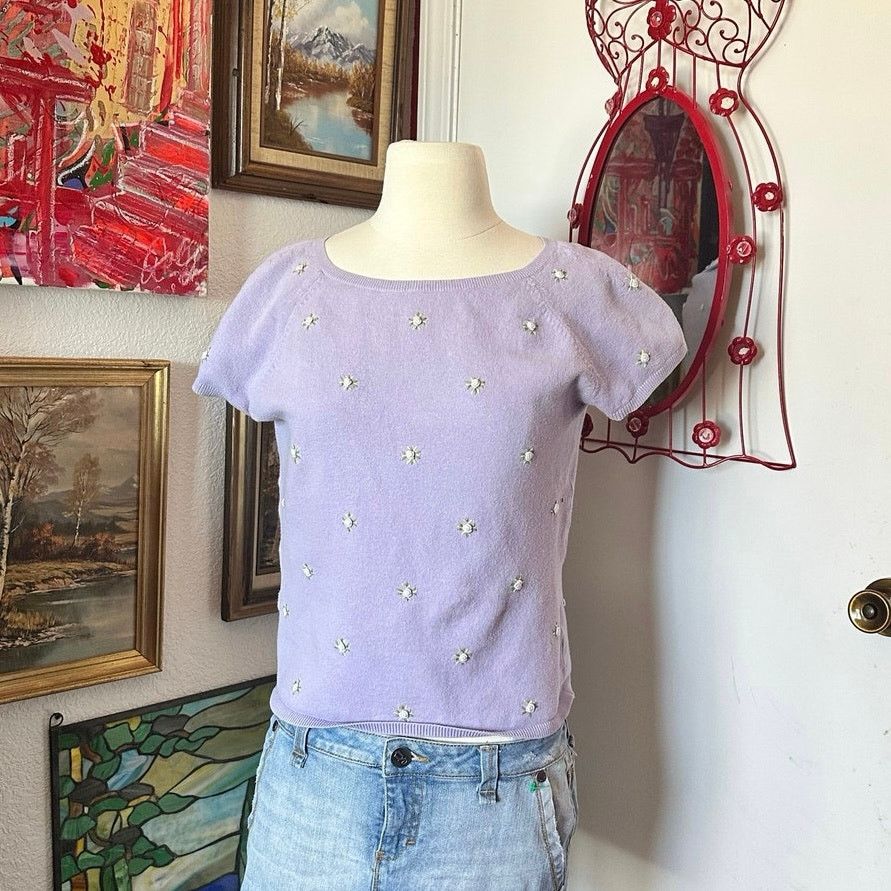 Other liz claiborne lizsport petite light flower embroidered top Size M / US 6-8 / IT 42-44 - 1 Thumbnail