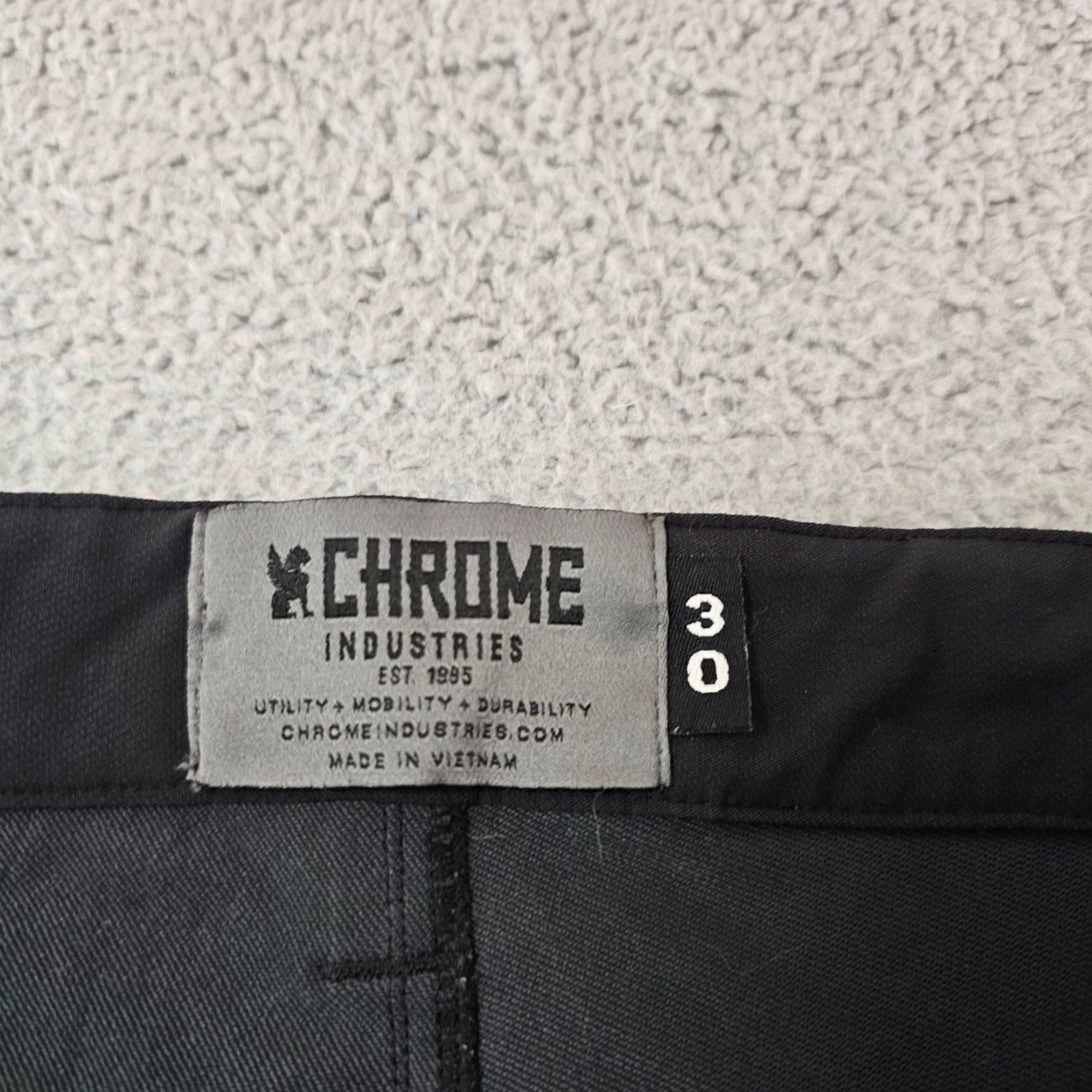 Vintage Chrome Industries Pants Mens 30x26 Nylon Black Chino Casual Streetwear Pants Mens 30 Black Nylon Stretch Pockets Size US 30 / EU 46 - 3 Thumbnail