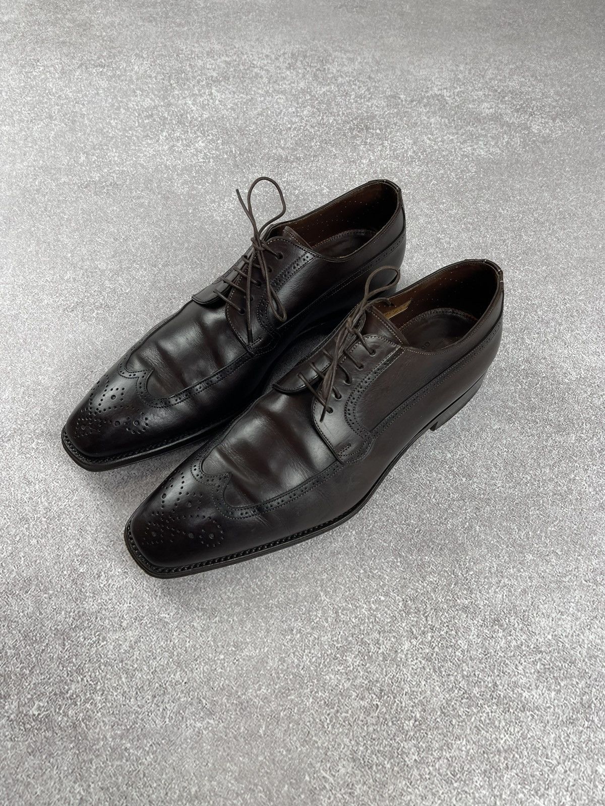 Santoni Santoni Brogue Brown Leather Men’s Shoes Size US 9.5 Size US 9.5 / EU 42-43 - 4 Thumbnail