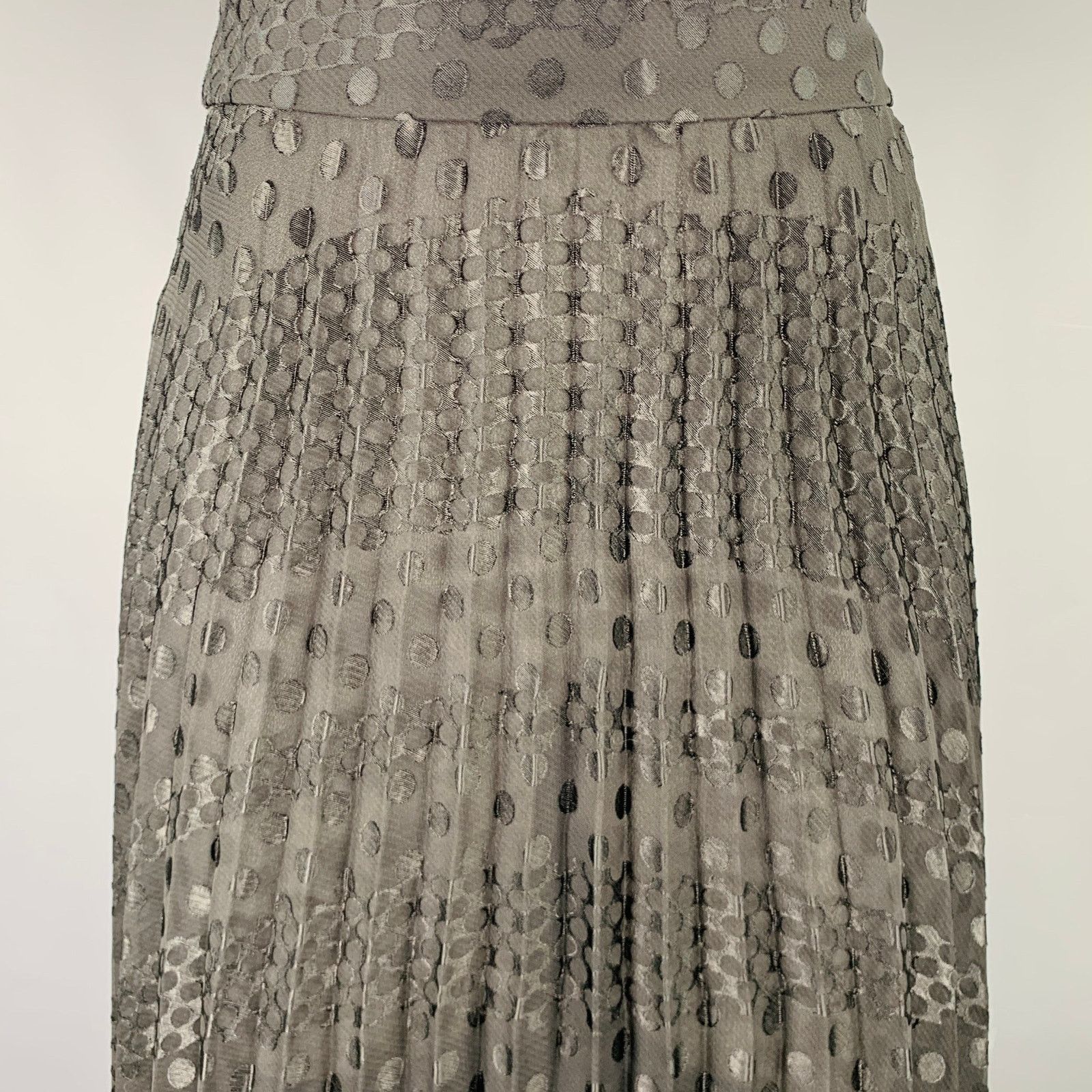 Emporio Armani Size 2 Black Polyester Viscose Dots Maxi Skirt Size 26" / US 2 / IT 38 - 2 Thumbnail