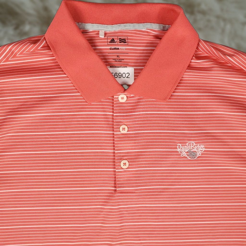 Adidas Adidas Polo Shirt Mens XL Pink Striped Golf Short Sleeve Polo Shirt XL Mens Pink Adidas Striped Polo Short Sleeve Golf Shirt Size US XL / EU 56 / 4 - 1 Thumbnail