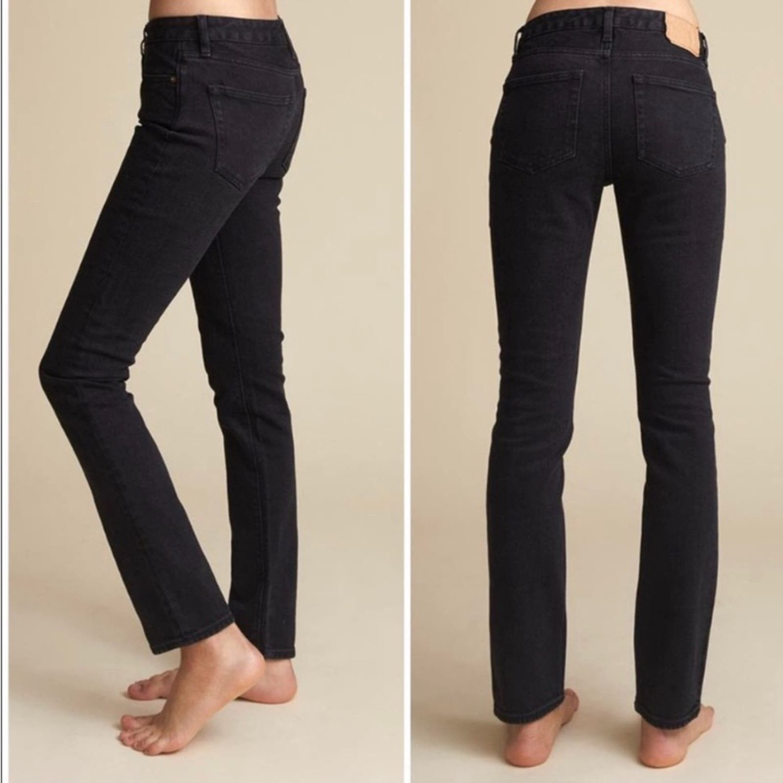 image of Jeanerica Sw001 Cropped Used Black Jeans, Women's (Size 27)