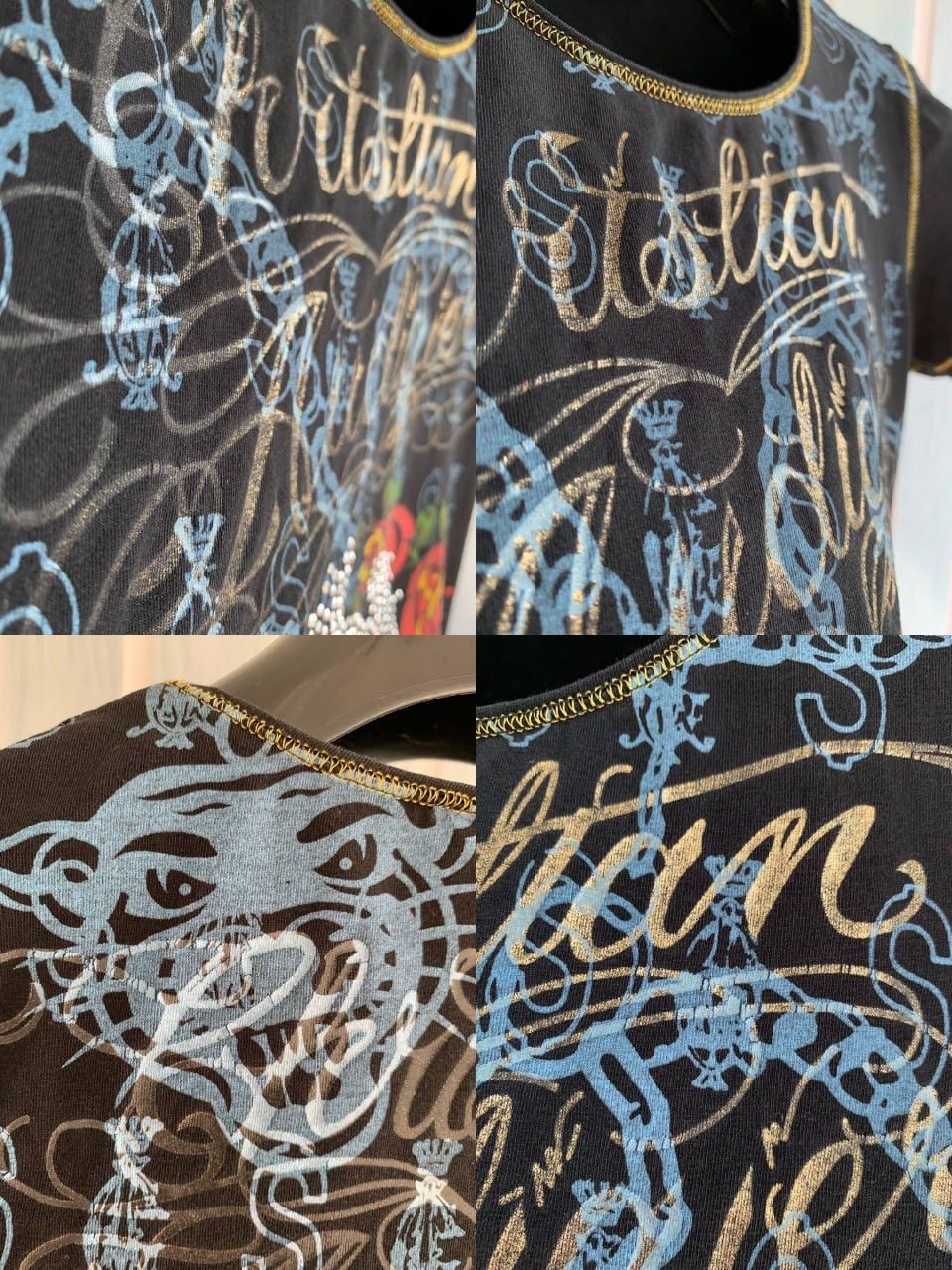 Christian Audigier Christian Audigier Rhinestone Multicolor Tall USA T-Shirt Size S / US 4 / IT 40 - 22 Thumbnail
