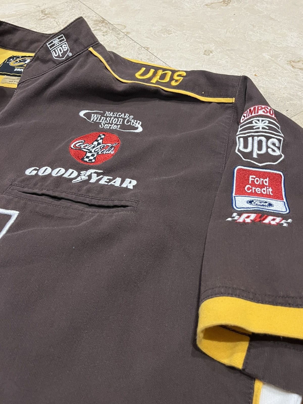 Chase Authentics Y2K UPS NASCAR 1/4 Zip Racing Shirt Size US XXL / EU 58 / 5 - 3 Thumbnail