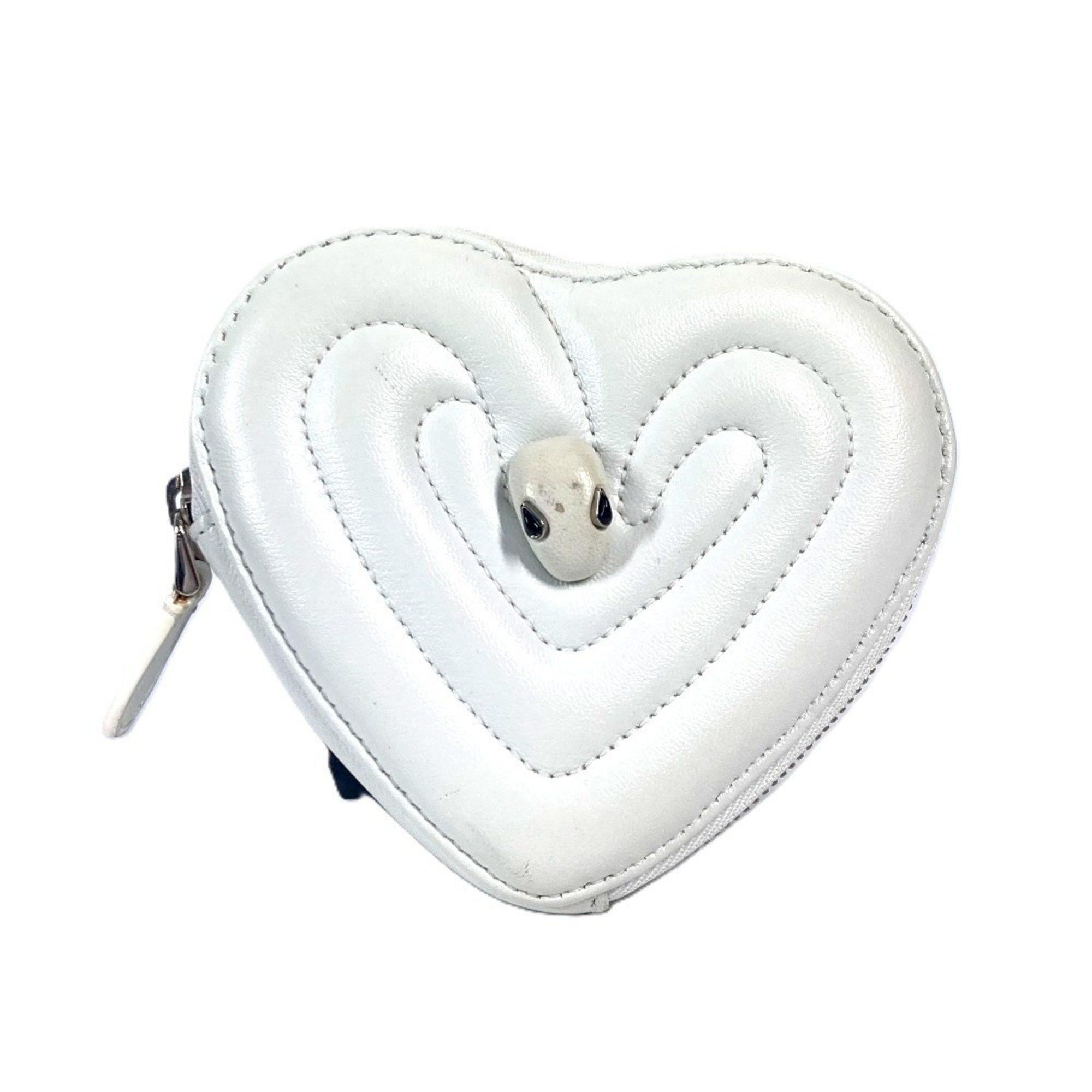 Bvlgari Ambush Collaboration Ambush Heart Coin Purse Wallet Wallet/coin Case Leather Men's Women's White