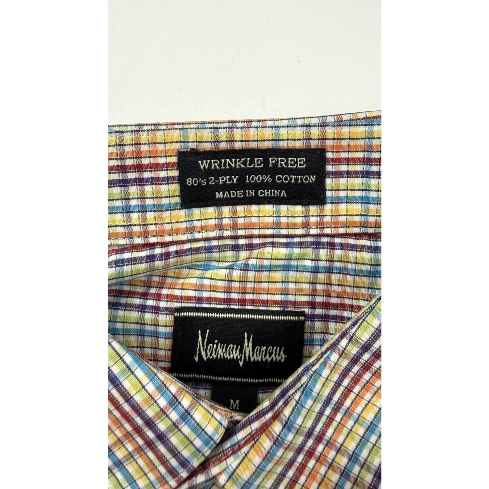 Neiman Marcus Neiman Marcus Shirt Mens Medium Multicolor Plaid Wrinkle Free Button Up Size US M / EU 48-50 / 2 - 4 Thumbnail