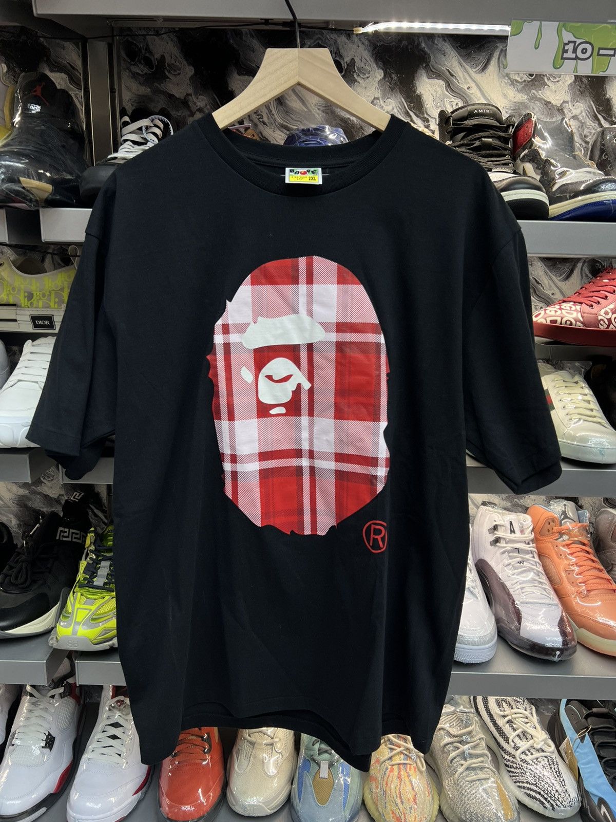 Bape Bape Check Gift Ape Head Tee Size US XXL / EU 58 / 5 - 1 Thumbnail