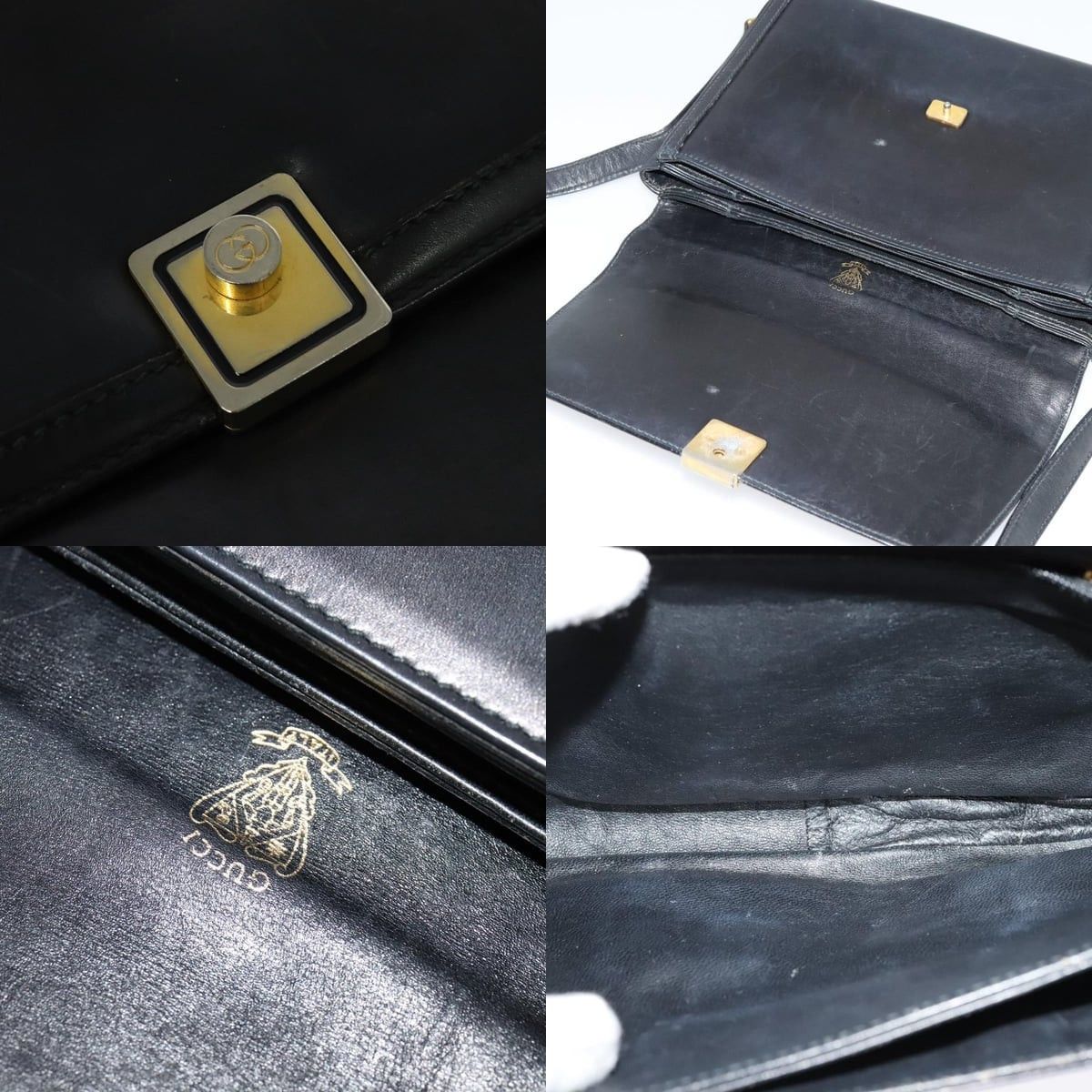 Gucci GUCCI Shoulder Bag Leather Black Gold Size ONE SIZE - 11 Thumbnail