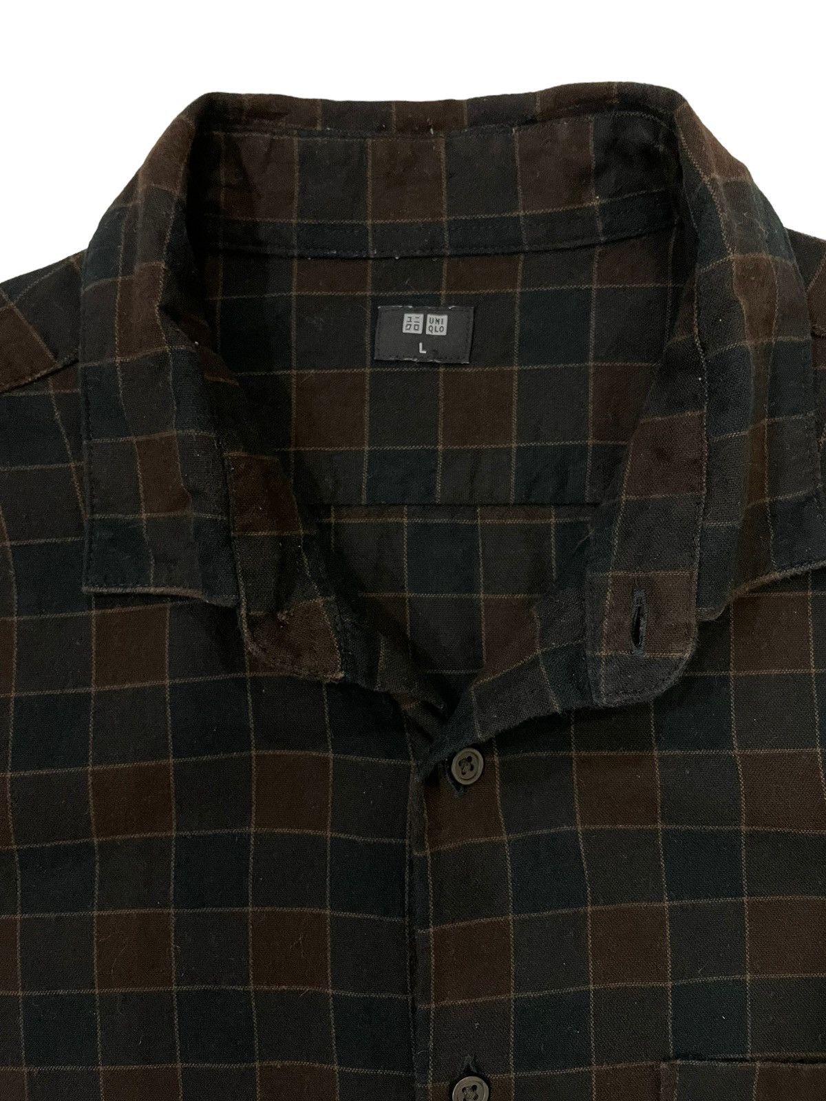Flannel × Japanese Brand Vintage Uniqlo Travis Scott Style Tartan Plaid Flannel Size US L / EU 52-54 / 3 - 7 Thumbnail