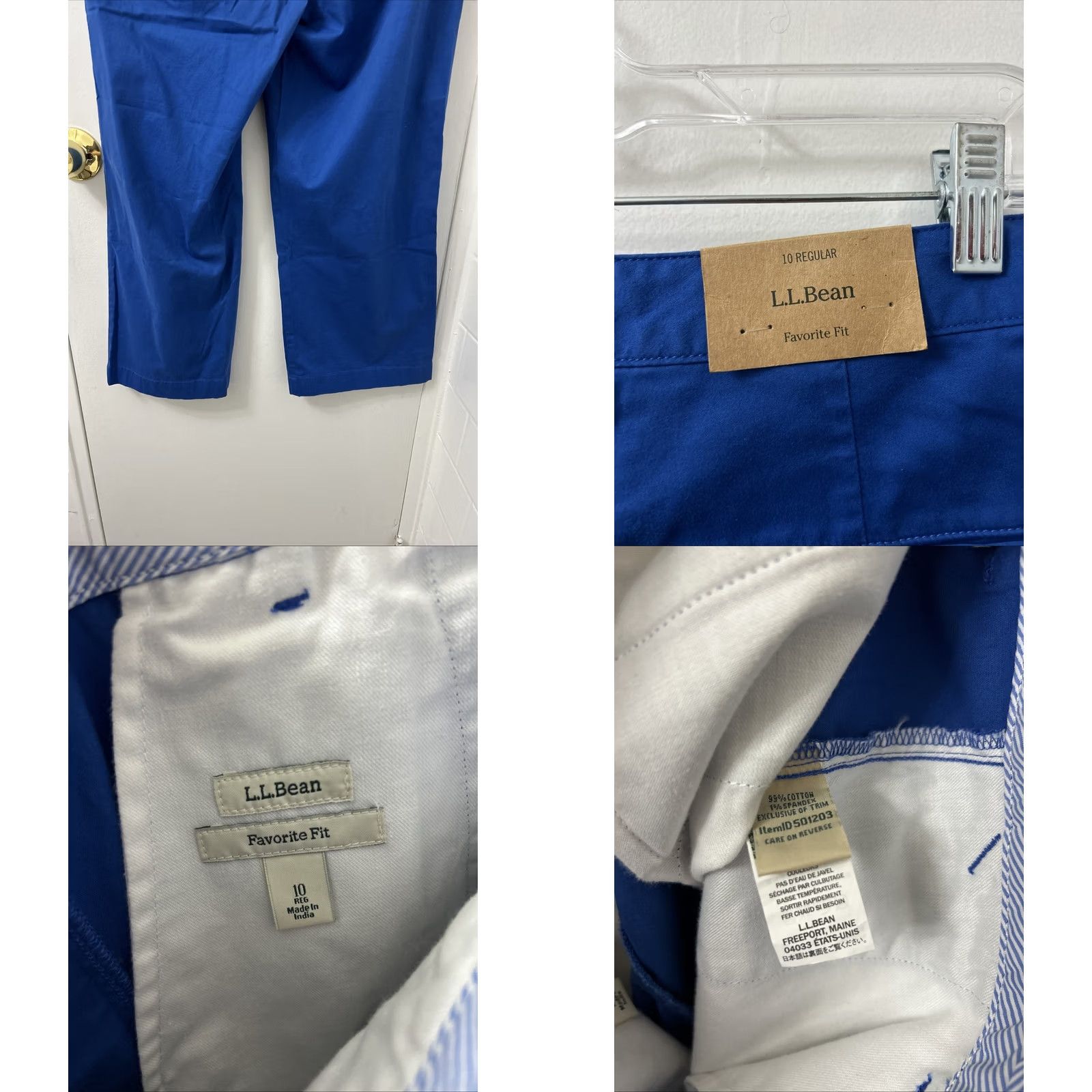 Vintage LL Bean Pants Womens Size 10 Chino Wide Leg Casual Blue Cotton Canvas Classic Fit Straight Leg Womens Size 32" / US 10 / IT 46 - 8 Thumbnail