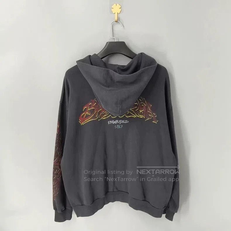 Balenciaga Balenciaga Black Flame Print Hoodie. Size US S / EU 44-46 / 1 - 2 Thumbnail