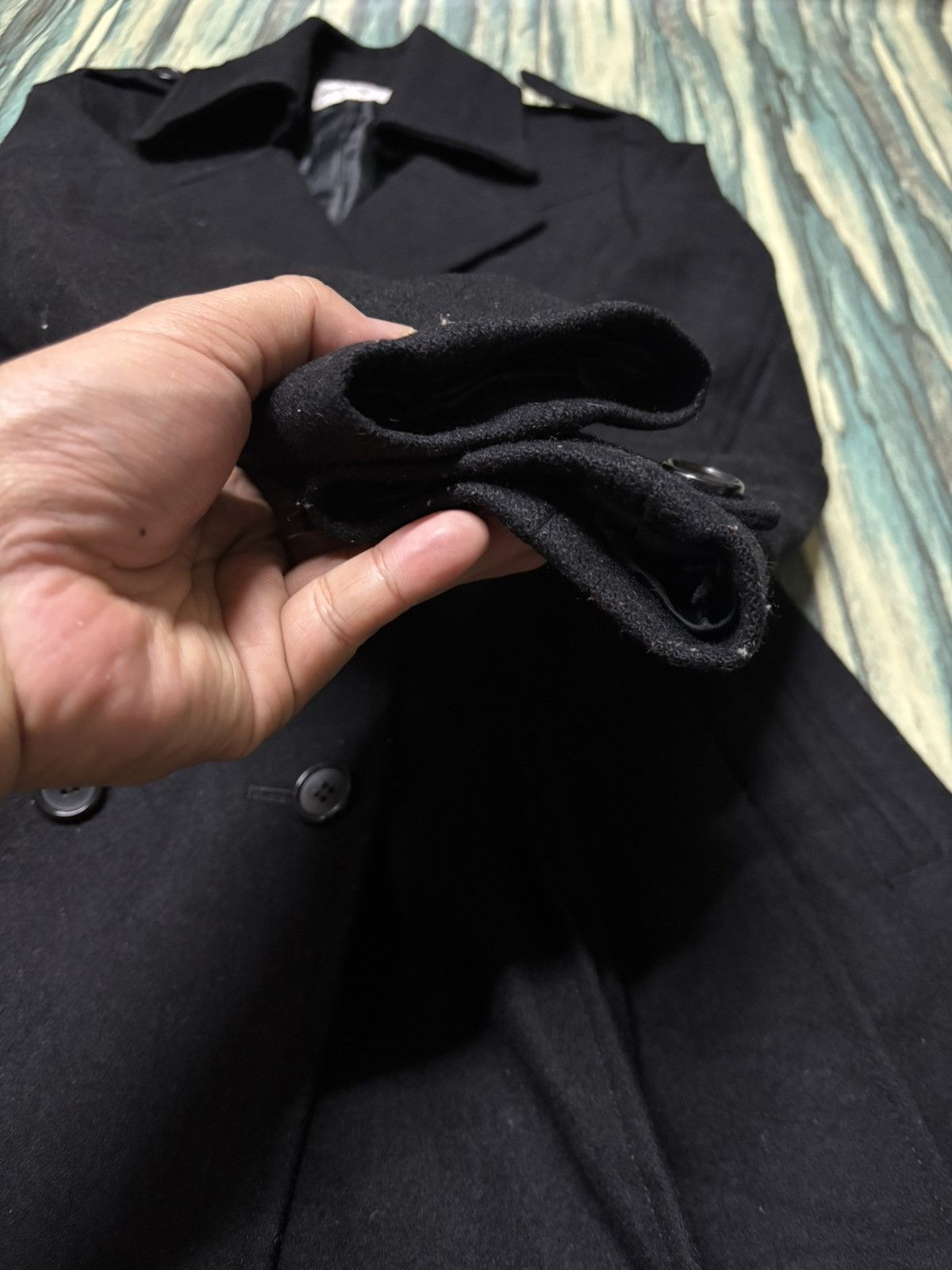 Japanese Brand Peyton Place Black Double Breasted Wool Coat Size M / US 6-8 / IT 42-44 - 8 Thumbnail