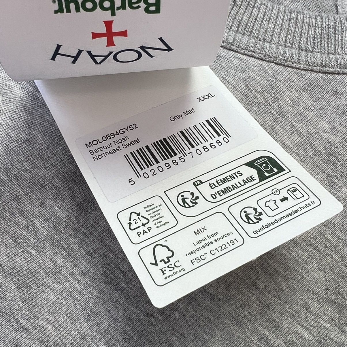 Barbour × Noah Barbour x Noah NYC Northeast Crewneck Grey New 3XL Size US XXL / EU 58 / 5 - 5 Thumbnail