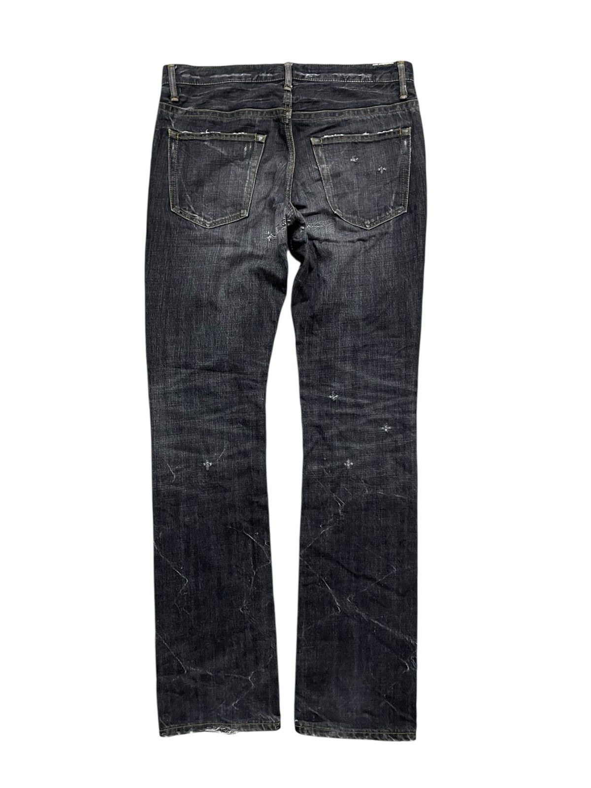 If Six Was Nine 2000s BLUE WAY DISTRESSED MUDMAD IF6WAS9 STYLE DENIM JEANS Size US 32 / EU 48 - 3 Thumbnail