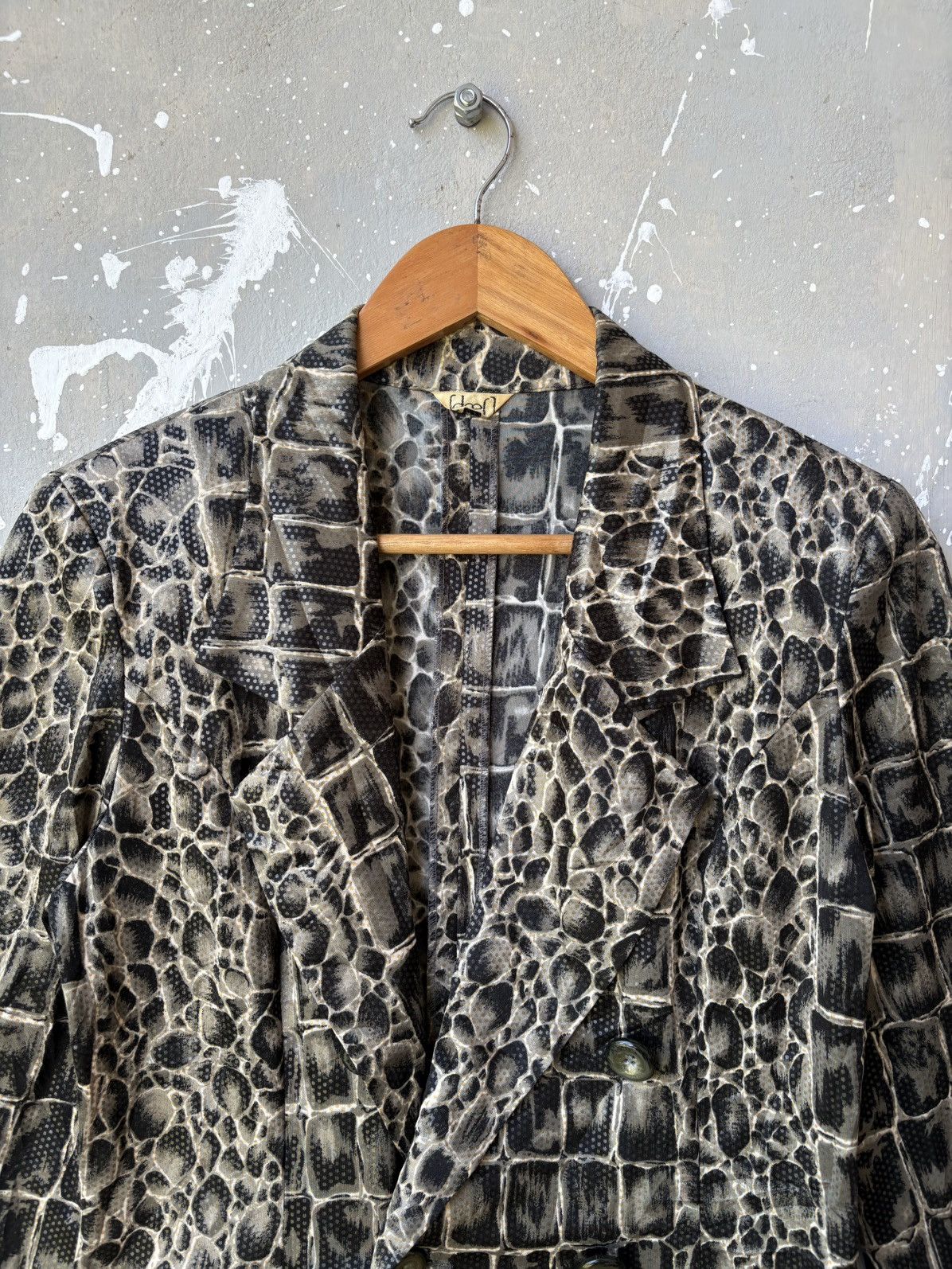 Japanese Brand Vintage Daef Snake Skin Pattern Animal Jacket Blazer Size US XS / EU 42 / 0 - 2 Thumbnail