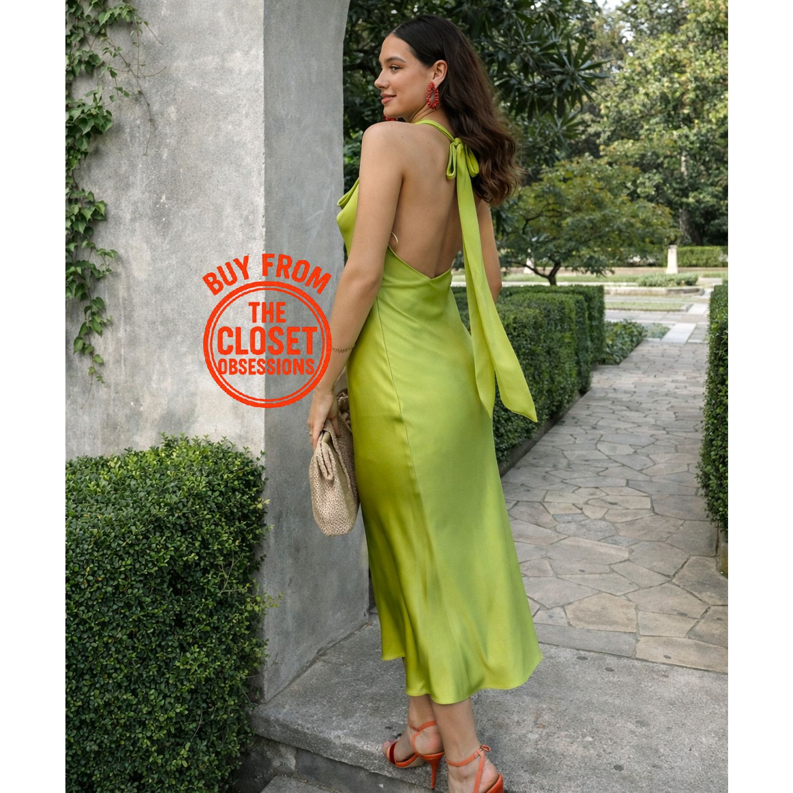 Mango MANGO Open Back Satin Midi Dress NWT Size M / US 6-8 / IT 42-44 - 2 Thumbnail