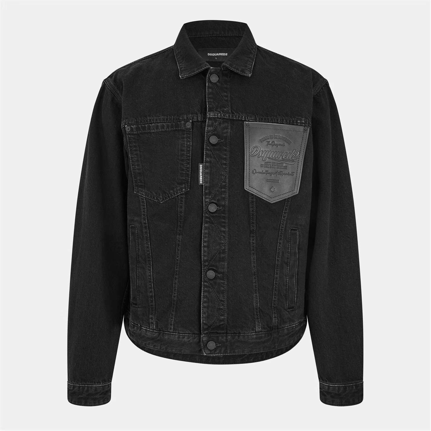 Dsquared2 o1g2r1mq0426 Logo Patch Denim Jacket in Black Size US S / EU 44-46 / 1 - 1 Thumbnail