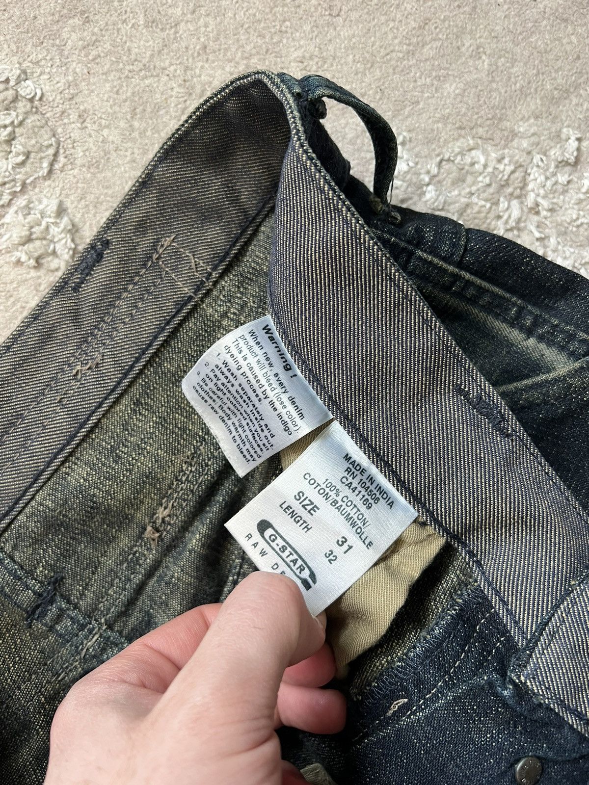 G-Star CRAZY VINTAGE G-STAR RAW CONCEPT ELWOOD OPIUM RARE JEANS Size US 31 - 2 Thumbnail