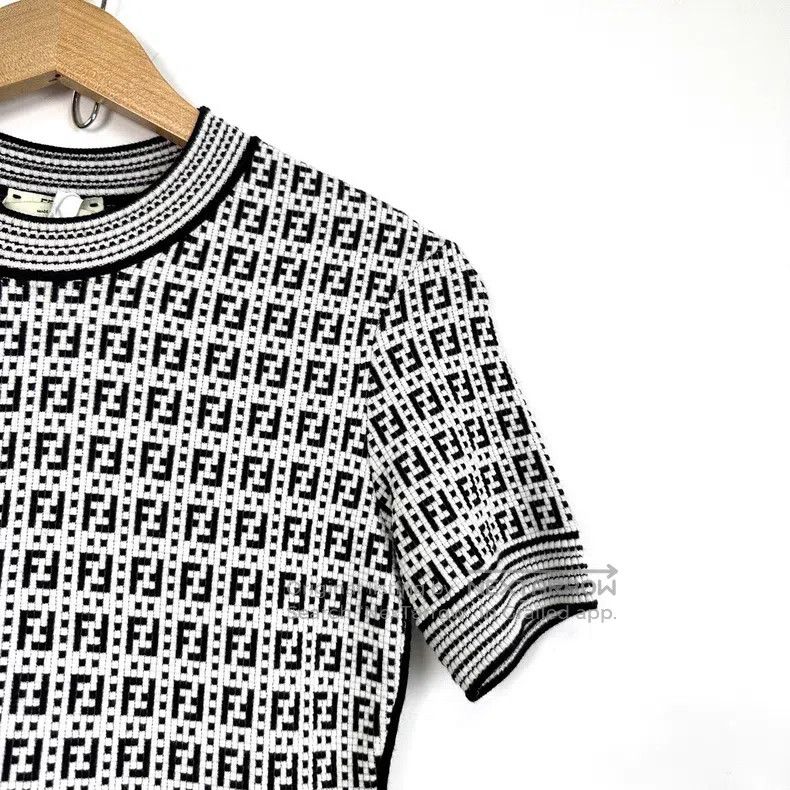 Fendi Fendi Classic double F embossed logo black and white knit Size XS / US 0-2 / IT 36-38 - 5 Thumbnail