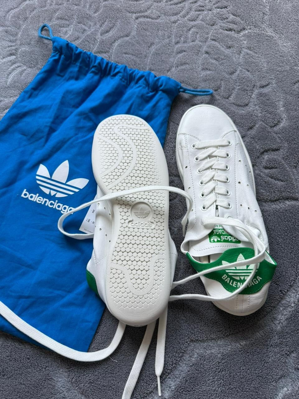Adidas × Balenciaga CC28 Stan Smith Low-Top Sneakers in White/Green Size US 8 / EU 41 - 2 Thumbnail