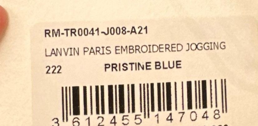 Lanvin o1w1db10225 Embroidered Jogging in Pristine Blue Size US 34 / EU 50 - 3 Thumbnail