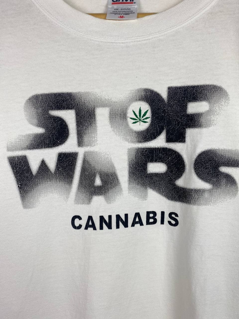 Vintage vintage stop war cannabis longsleeves tee nice design Size US M / EU 48-50 / 2 - 2 Thumbnail
