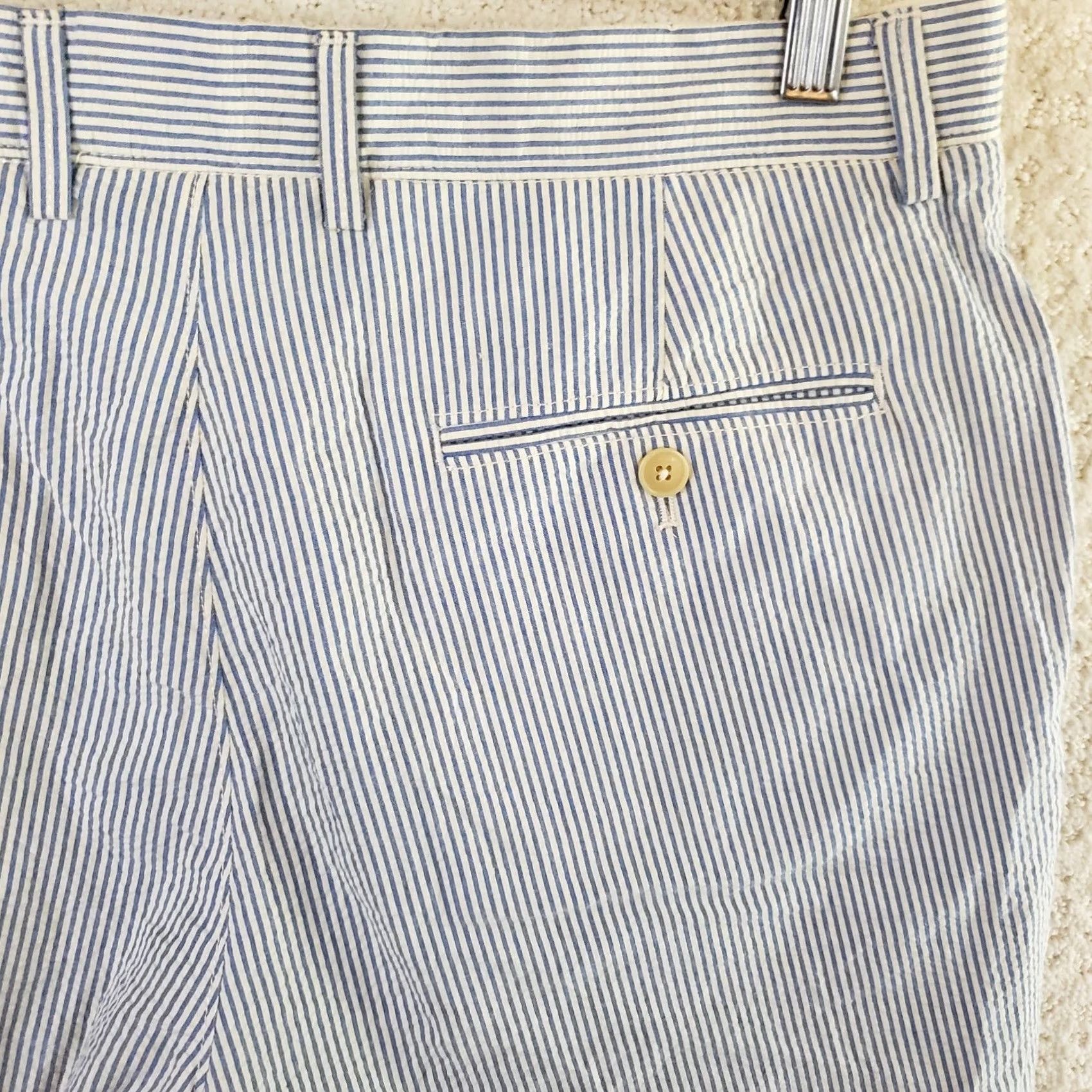 J.Crew J.CREW Mens Shorts Blue 32x10 Chino Seersucker Lightweight Beach Golf Outdoors Size US 32 / EU 48 - 5 Thumbnail