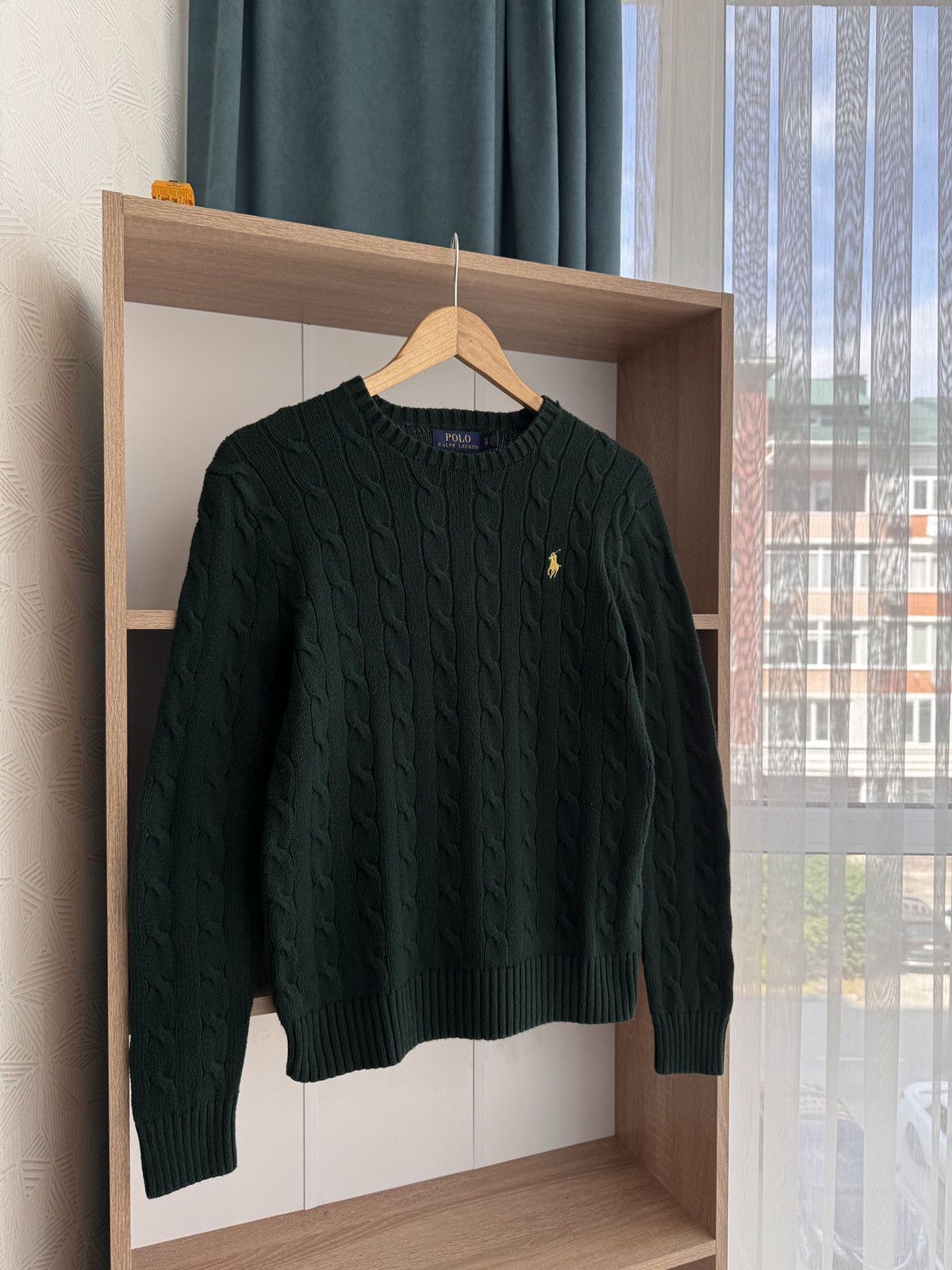 Polo Ralph Lauren × Vintage Vintage Polo Ralph Lauren Emerald Green Cable Knit Sweater Size S / US 4 / IT 40 - 9 Thumbnail