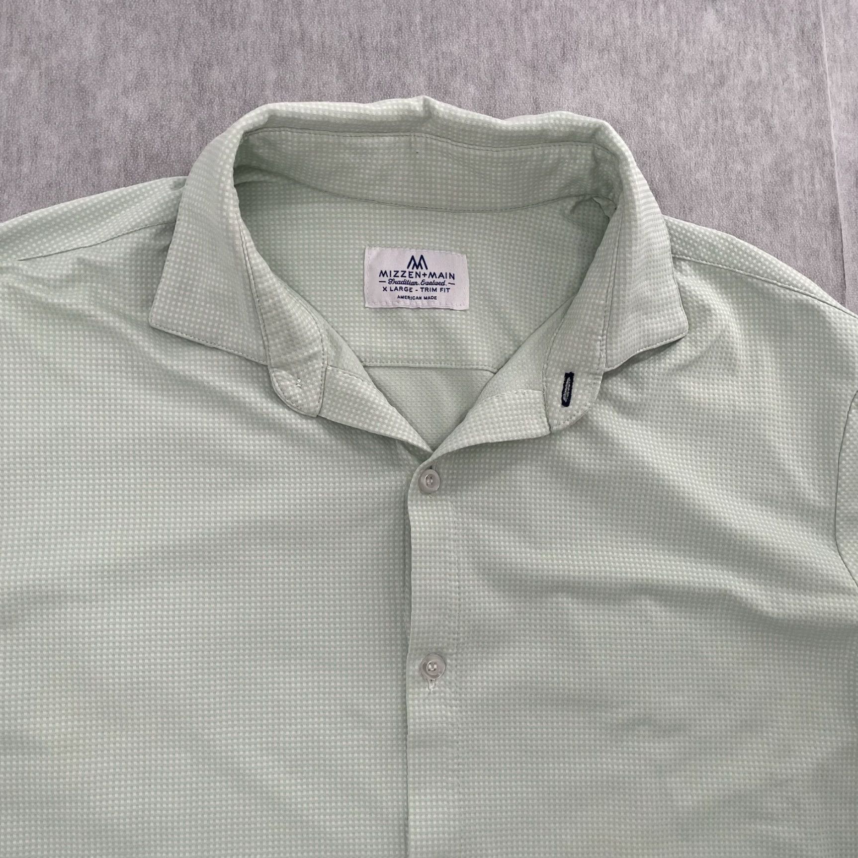 Mizzen+Main Mizzen+Main Shirt Adult XL Mint Green Button-Up Stretch Trim Fit American Made Size US XL / EU 56 / 4 - 2 Thumbnail