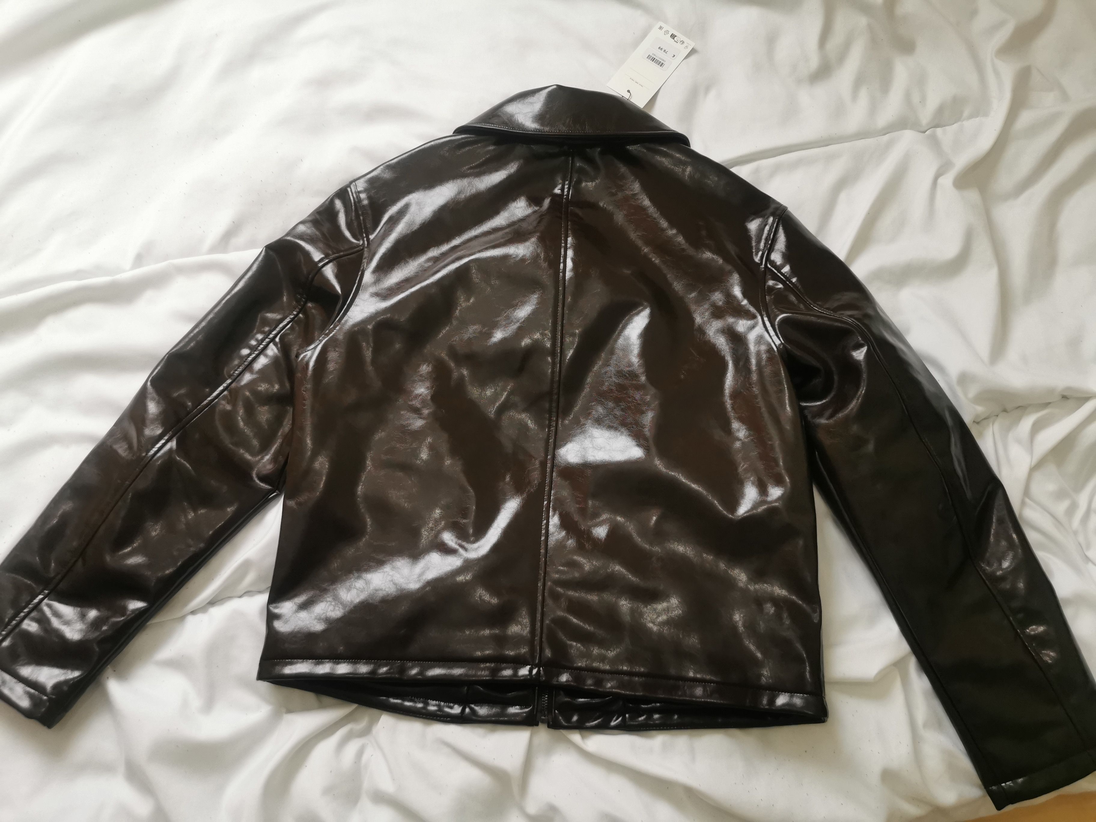 Zara Zara Vinil finish jacket size medium dark brown, Size US M / EU 48-50 / 2 - 4 Thumbnail