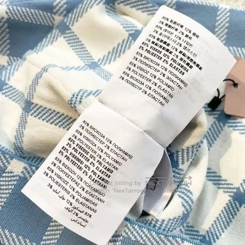 Miu Miu Miu Miu Blue Checkered Midi Skirt . Size 28" / US 6 / IT 42 - 7 Thumbnail