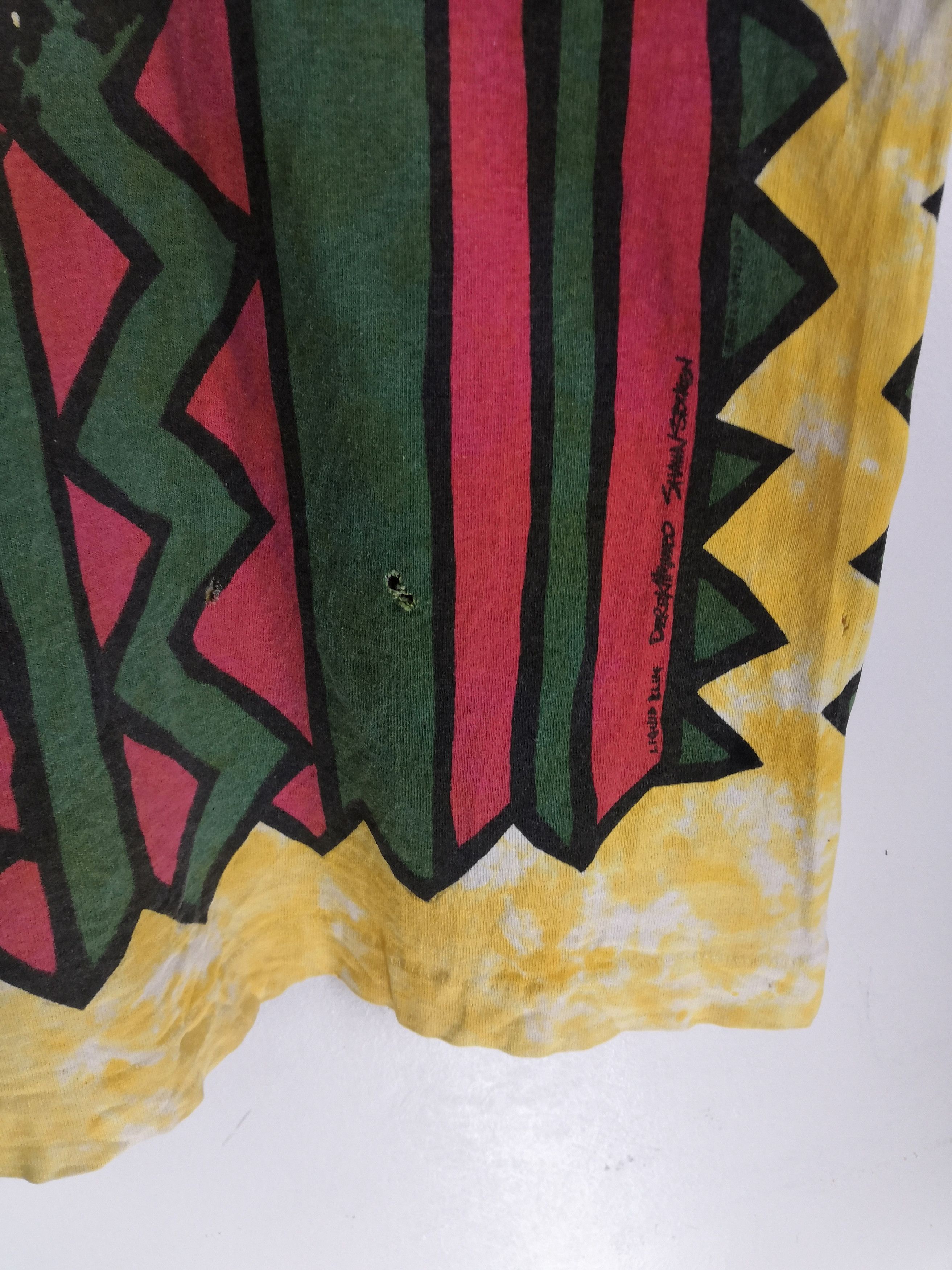 Band Tees Vintage 1994 Bob Marley T-Shirt Rasta Liquid Blue Distressed Size US XL / EU 56 / 4 - 13 Thumbnail