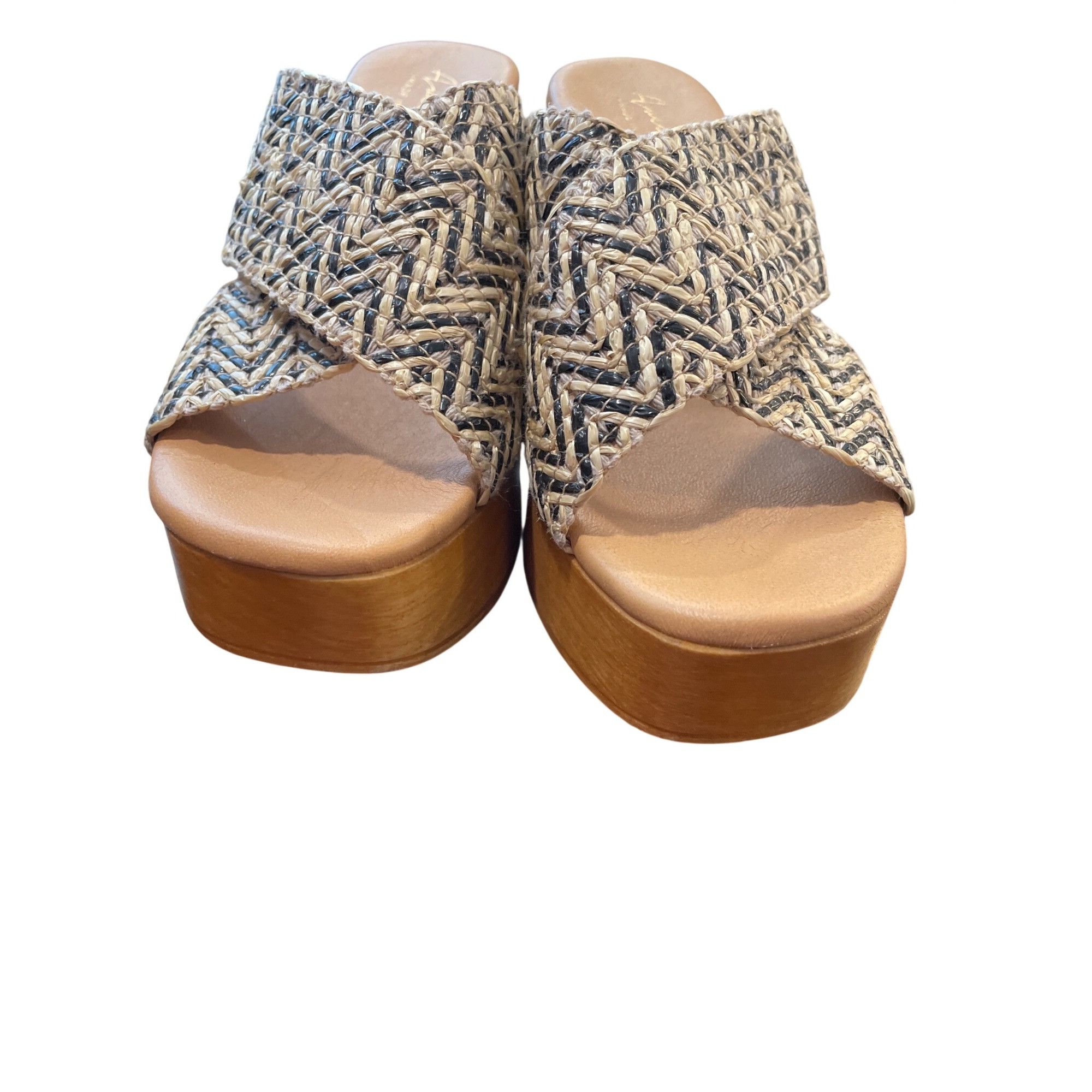 Other Avellini Italian made purple beige geometric 3.5" block heel Size US 6.5 / IT 36.5 - 11 Thumbnail