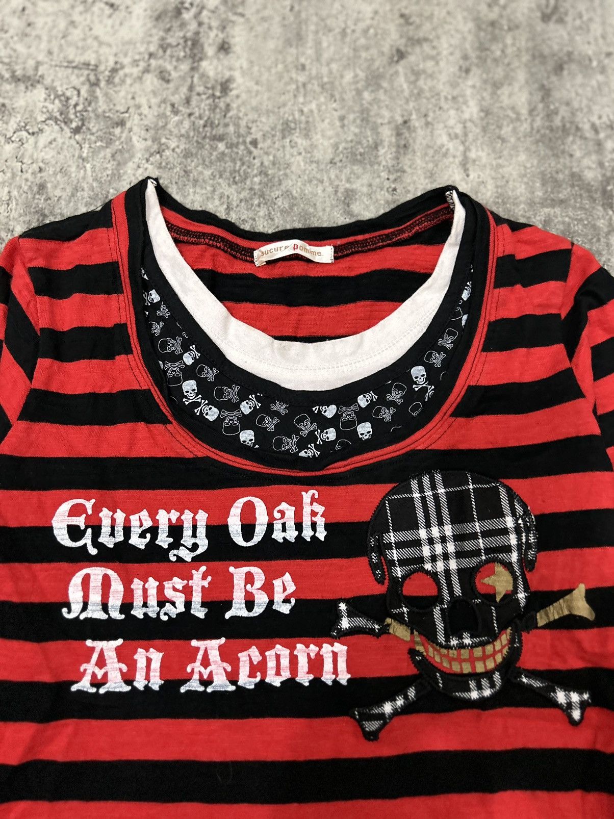14th Addiction × Hysteric Glamour × If Six Was Nine Sucure Pomme Skull Red Stripe Black Long Shirt Size US XS / EU 42 / 0 - 5 Thumbnail