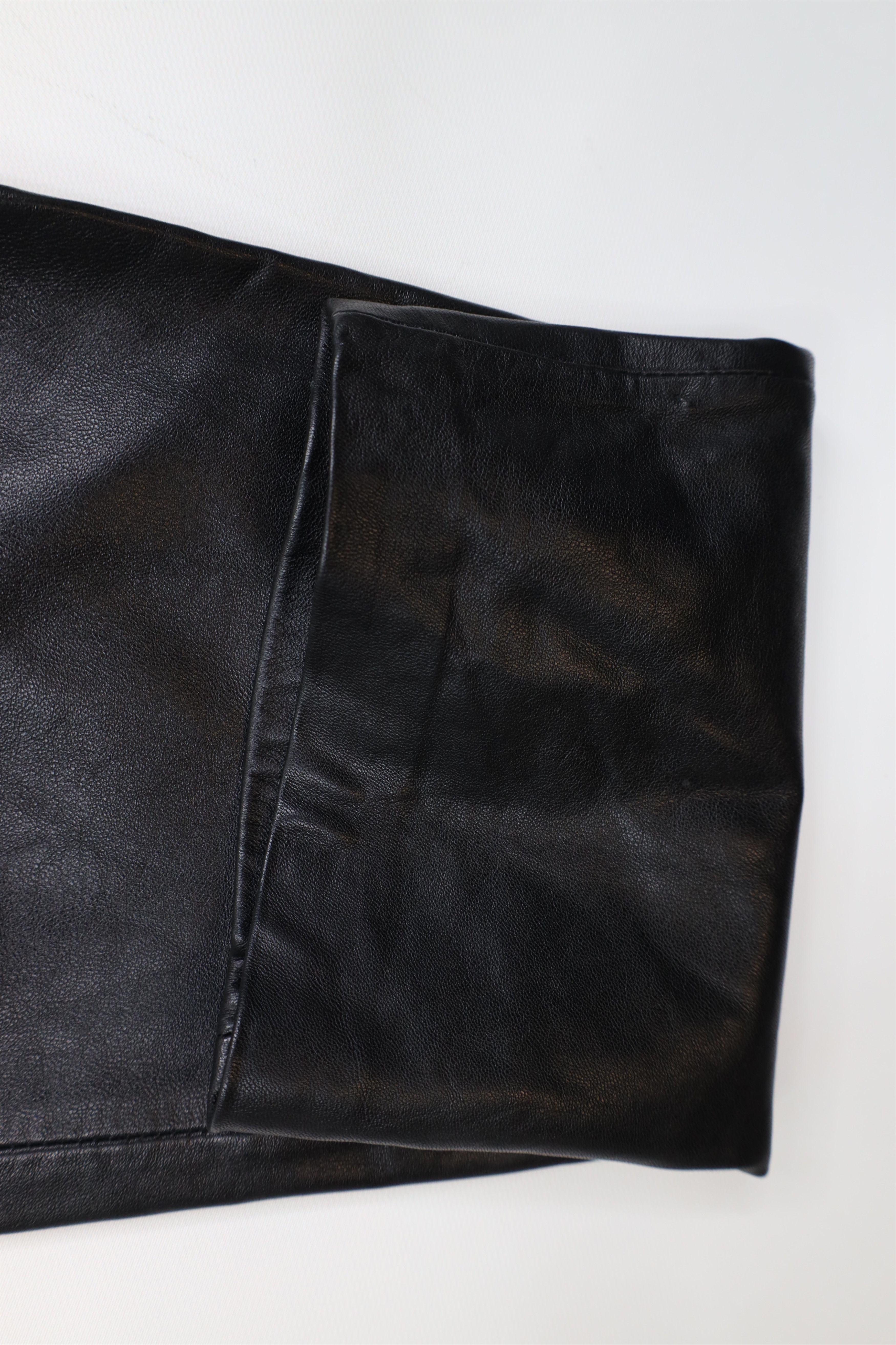 Vintage Vintage 90s Streetwear Faded Leather Motorcycle Pants Black Size 36" / US 14 / IT 50 - 6 Thumbnail