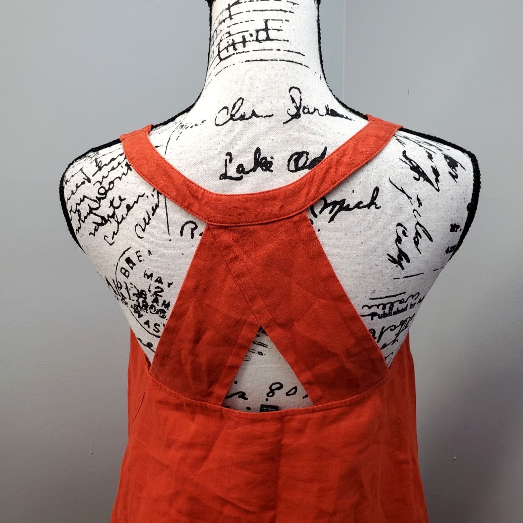 Banana Republic Banana Republic Shift Dress Womens Size 6P Orange Sleeveless Round Neck Knee Length Petite Linen 100% Blooming Casual Party/Cocktail Womens Size M / US 6-8 / IT 42-44 - 6 Thumbnail
